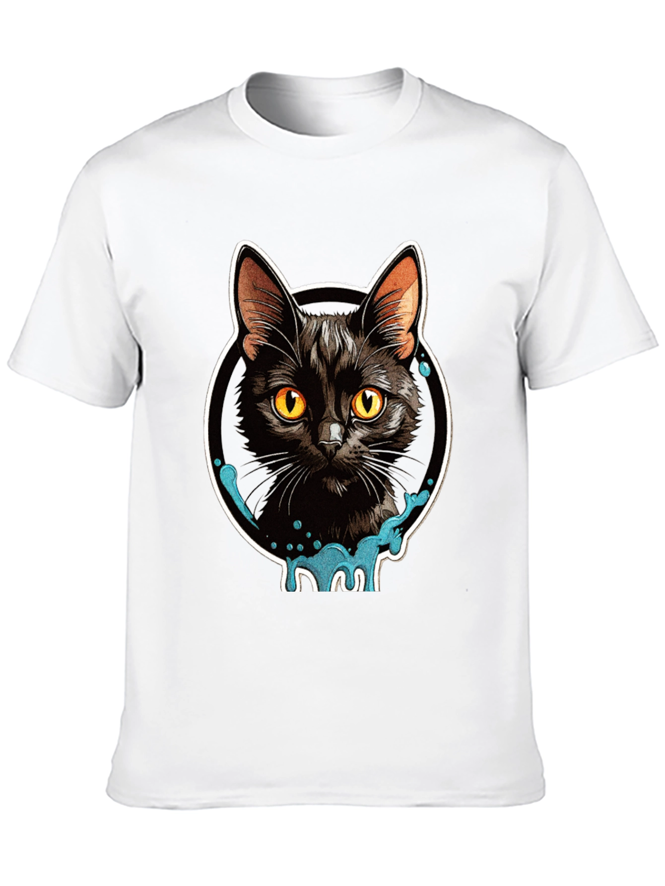Black Cat Graphic T-Shirt - Mens Casual Tee