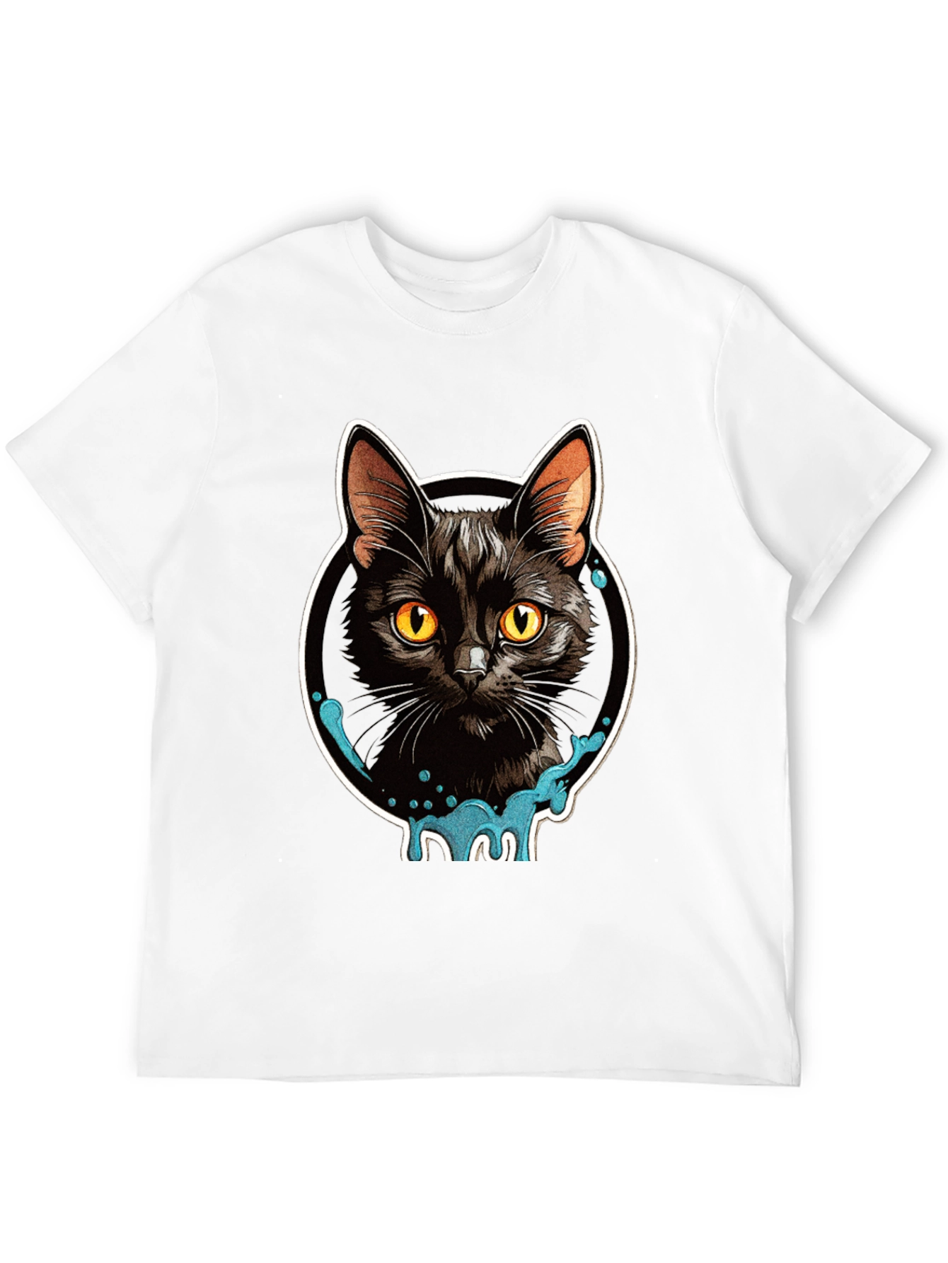 Black Cat Graphic T-Shirt - Mens Casual Tee