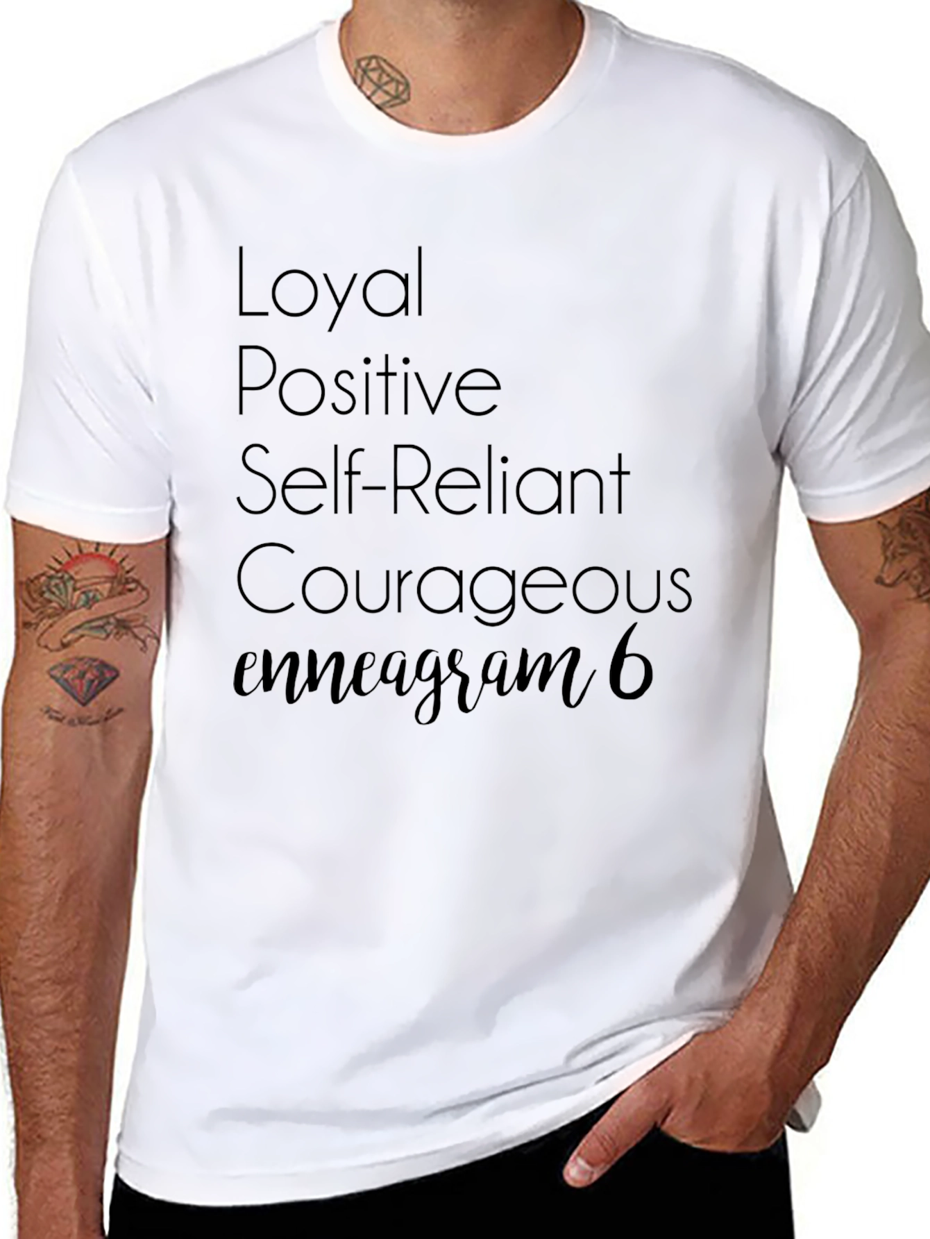 Enneagram 6 T-Shirt - Loyal Positive Courageous