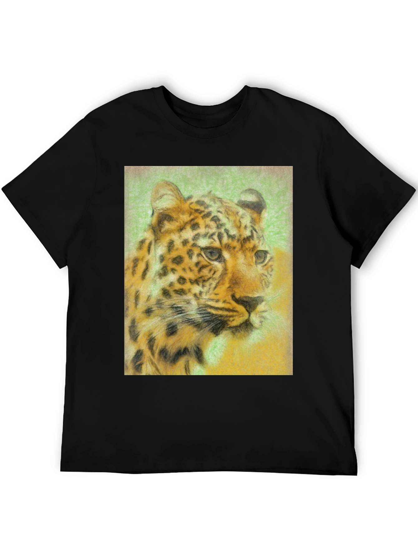 Leopard Graphic Print Black T-Shirt
