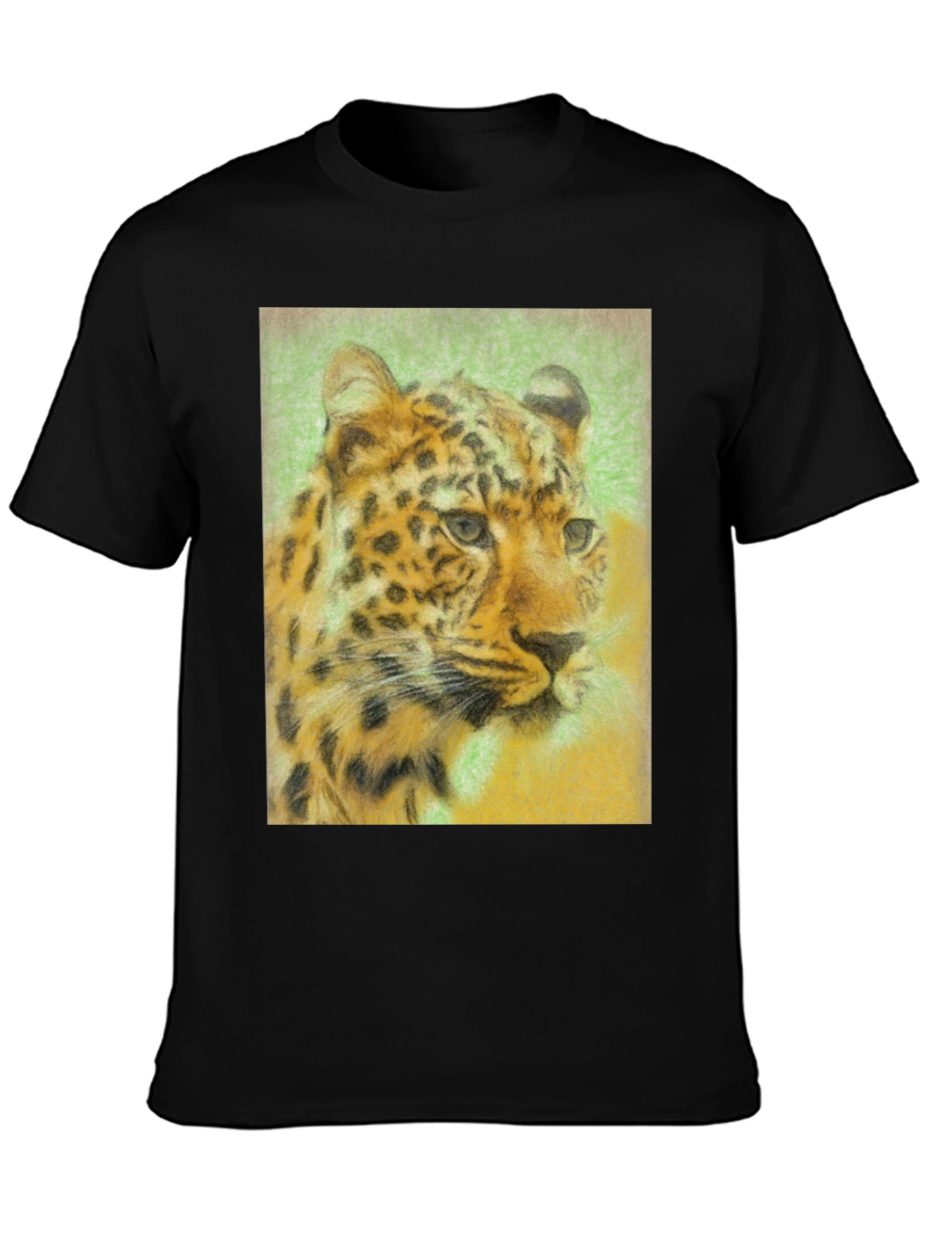 Leopard Graphic Print Black T-Shirt