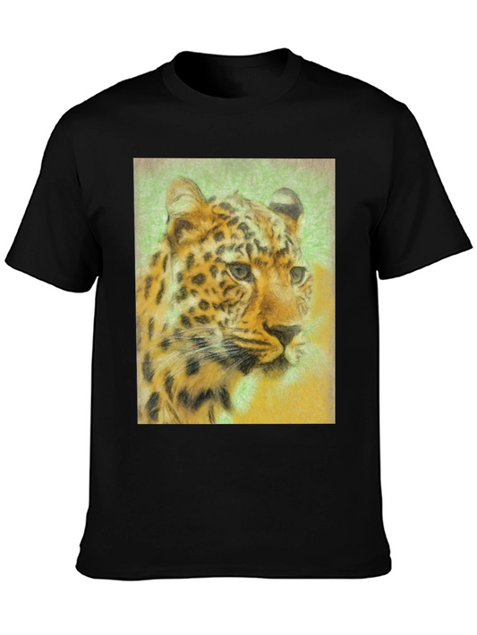 Leopard Graphic Print Black T-Shirt