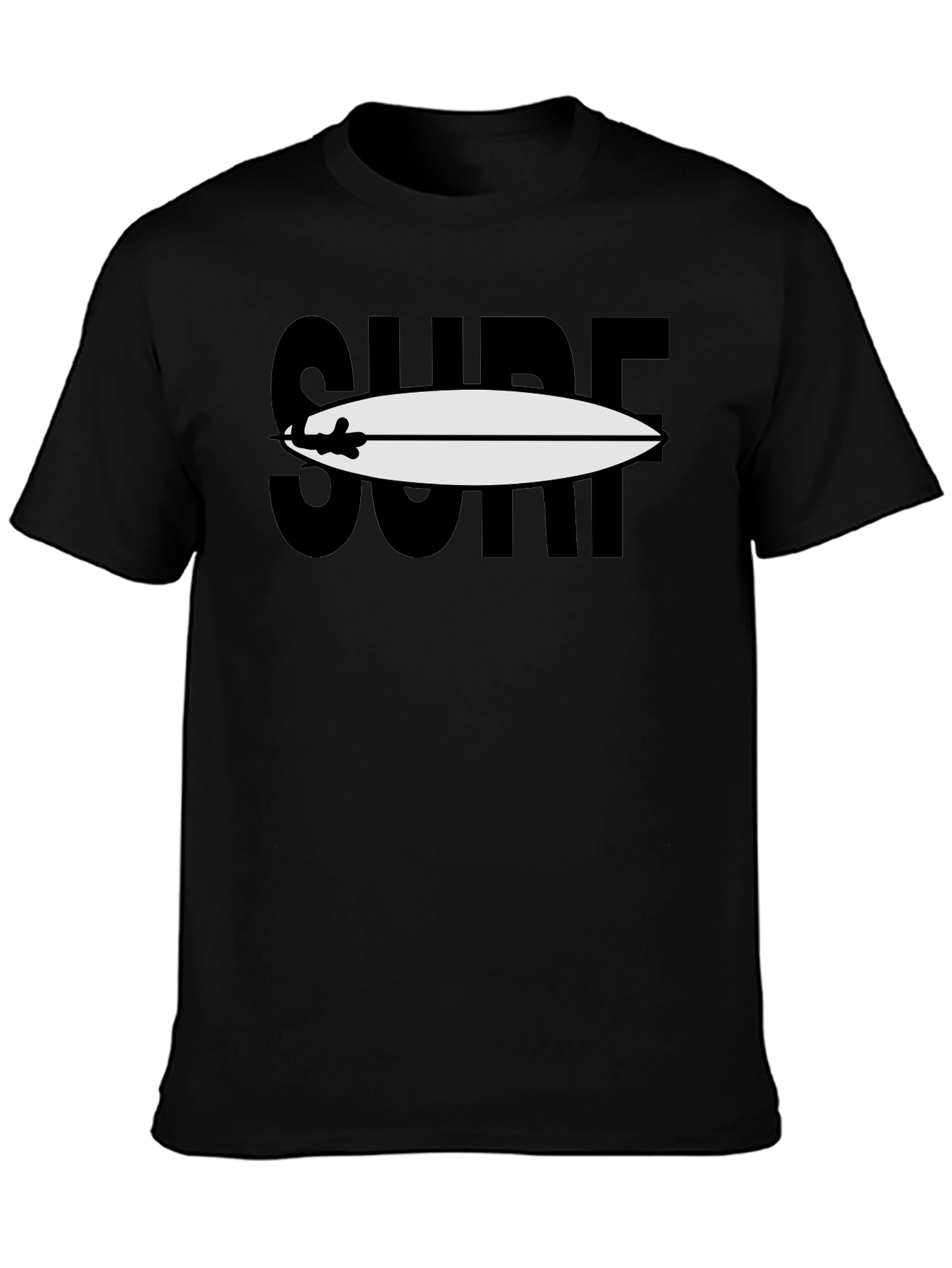Surfboard Graphic Tee - Black Cotton Blend