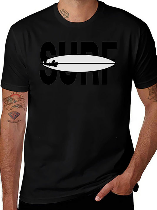 Surfboard Graphic Tee - Black Cotton Blend