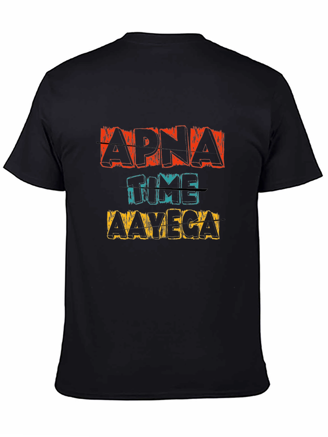 Apna Time Aayega Graphic Print Black T-Shirt