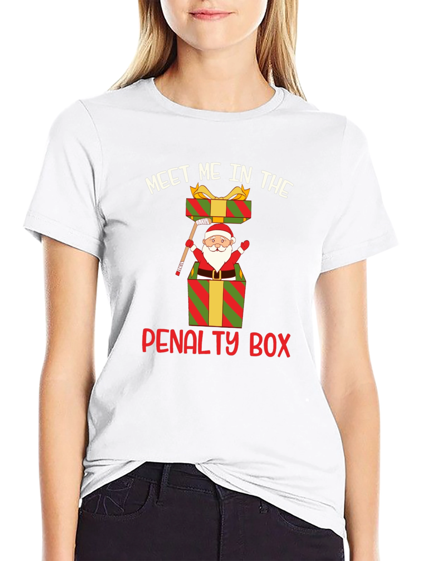 Meet Me in the Penalty Box Santa T-Shirt