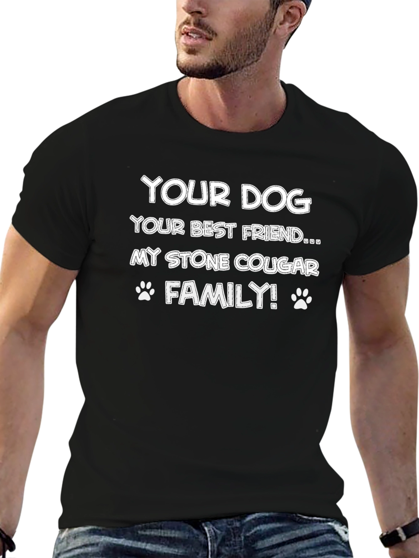 Your Dog My Stone Cougar Family Black T-Shirt