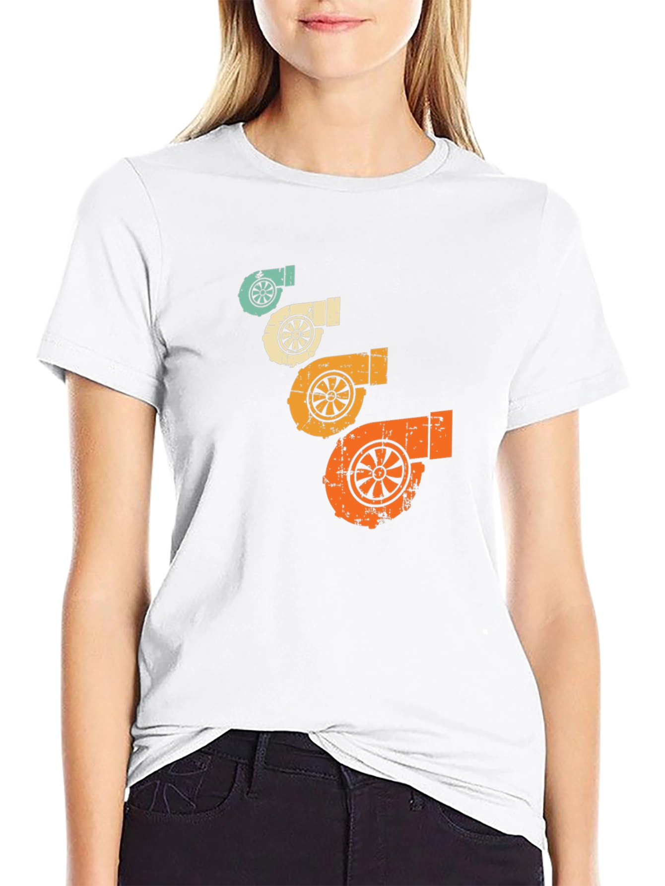 Retro Turbo Graphic Tee - Black Cotton T-Shirt