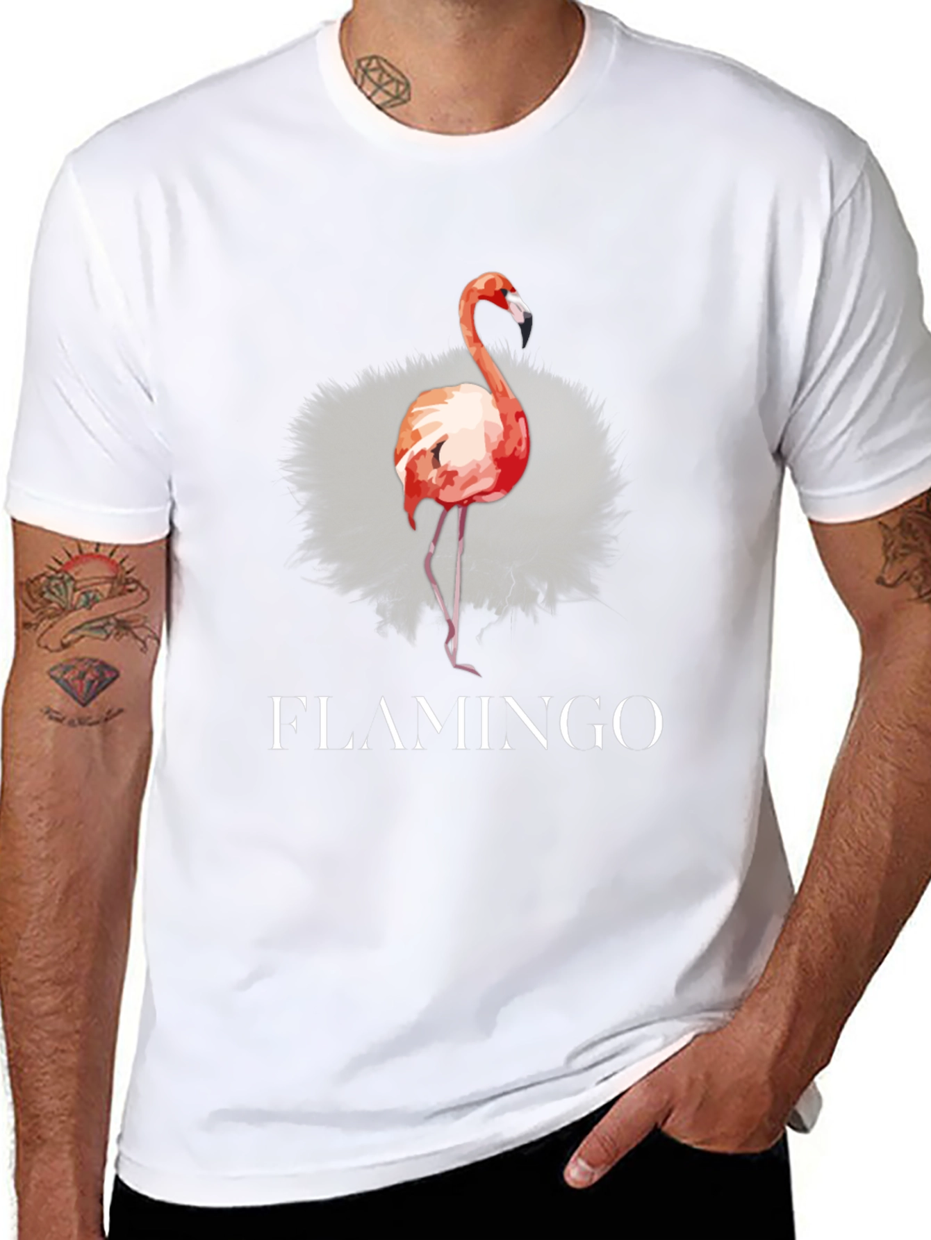 Flamingo Graphic Tee - Mens Black T-Shirt