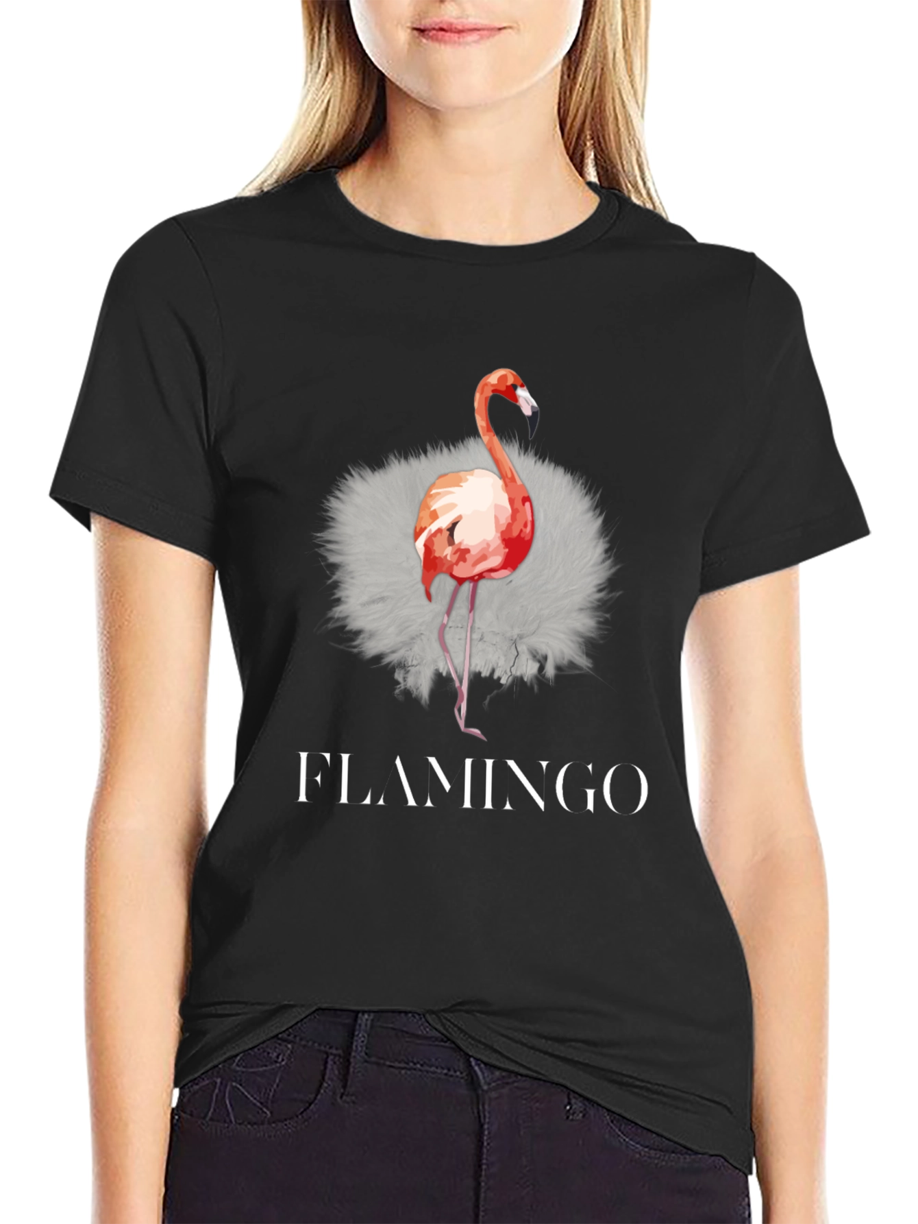 Flamingo Graphic Tee - Mens Black T-Shirt