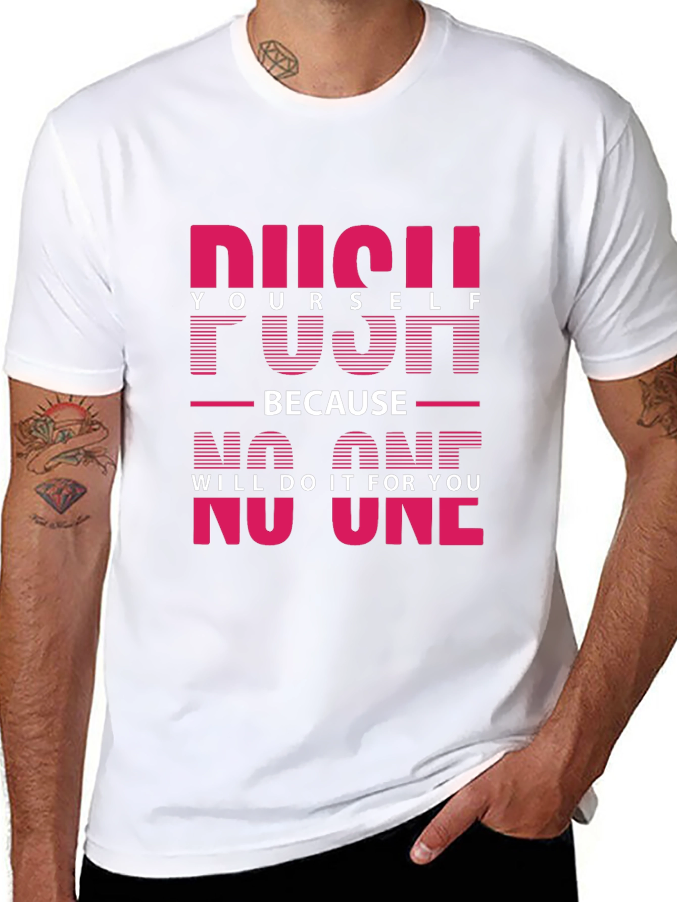 Motivational Graphic Tee - Push Yourself