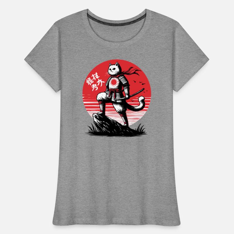 Warrior Spirit - Battle-Ready Cat & Rising Sun Art