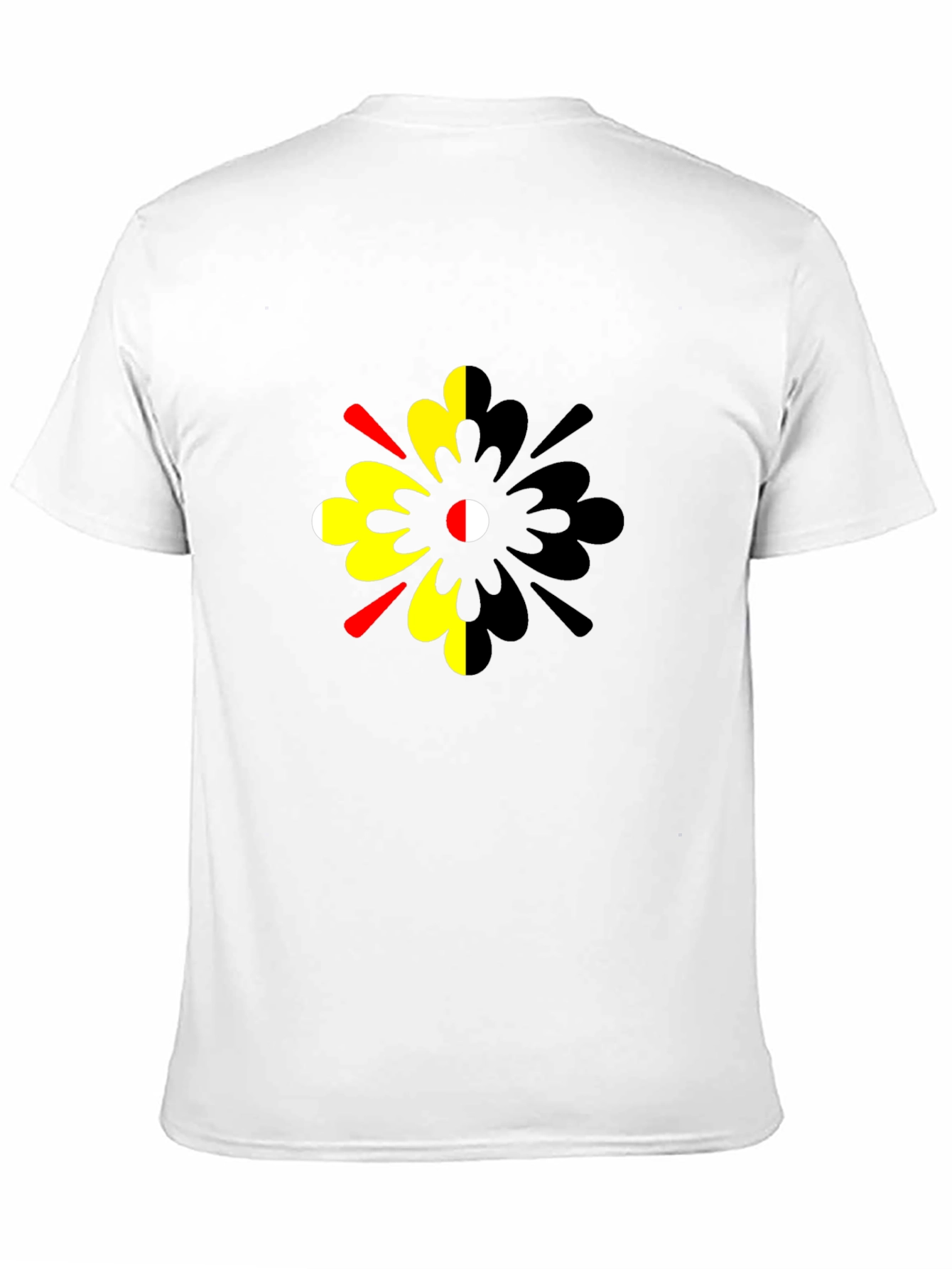 Abstract Floral Print Mens Black T-Shirt