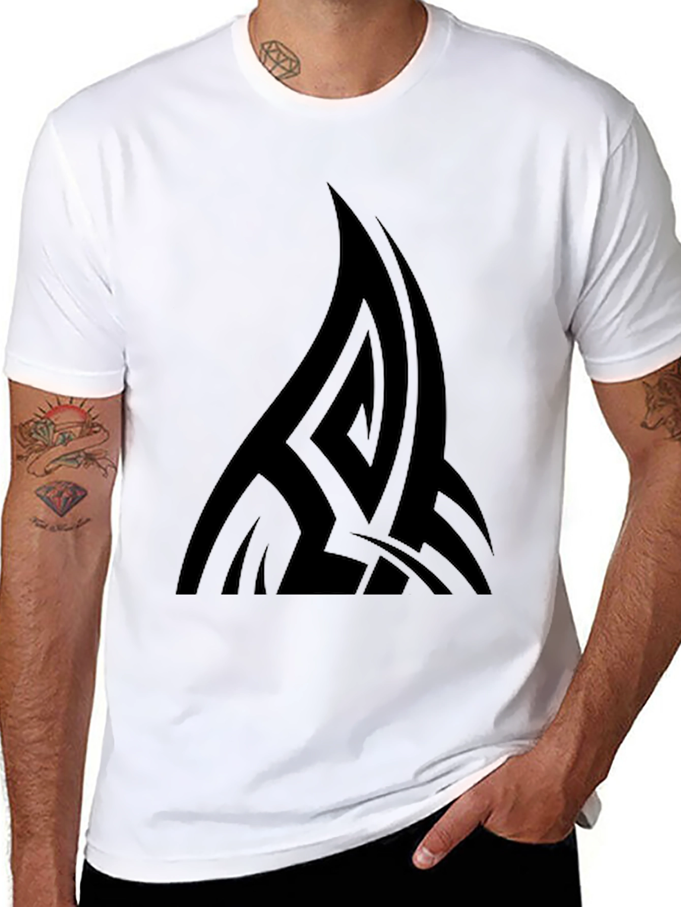 Black Tribal Graphic Tee - Modern Casual Style