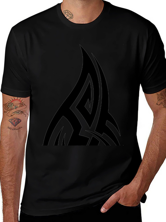 Black Tribal Graphic Tee - Modern Casual Style