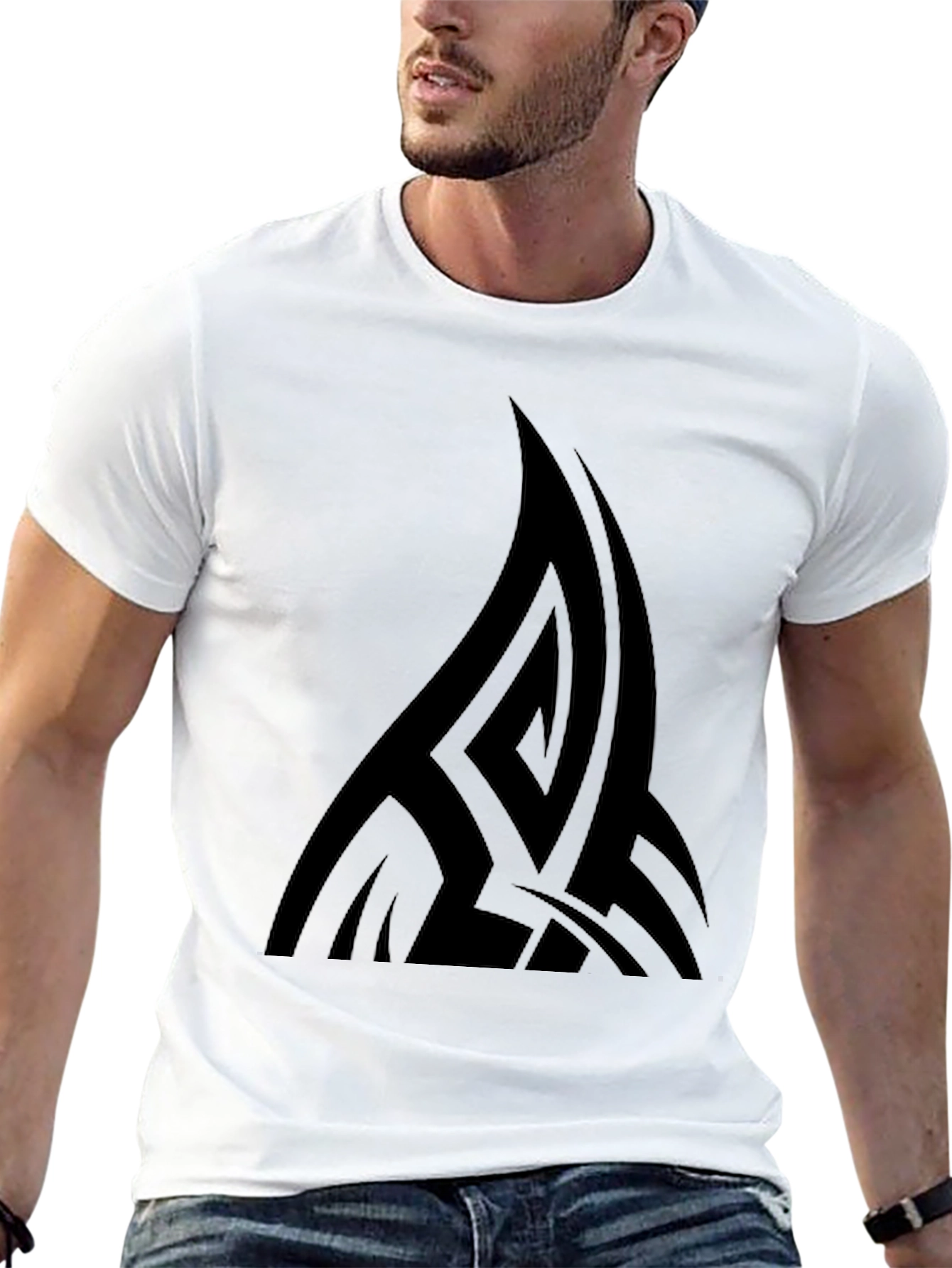 Black Tribal Graphic Tee - Modern Casual Style