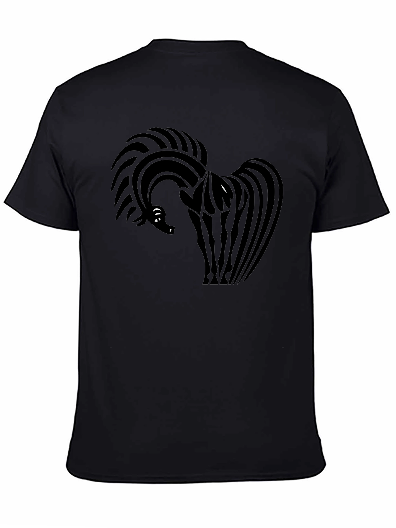 Abstract Horse Graphic Black T-Shirt