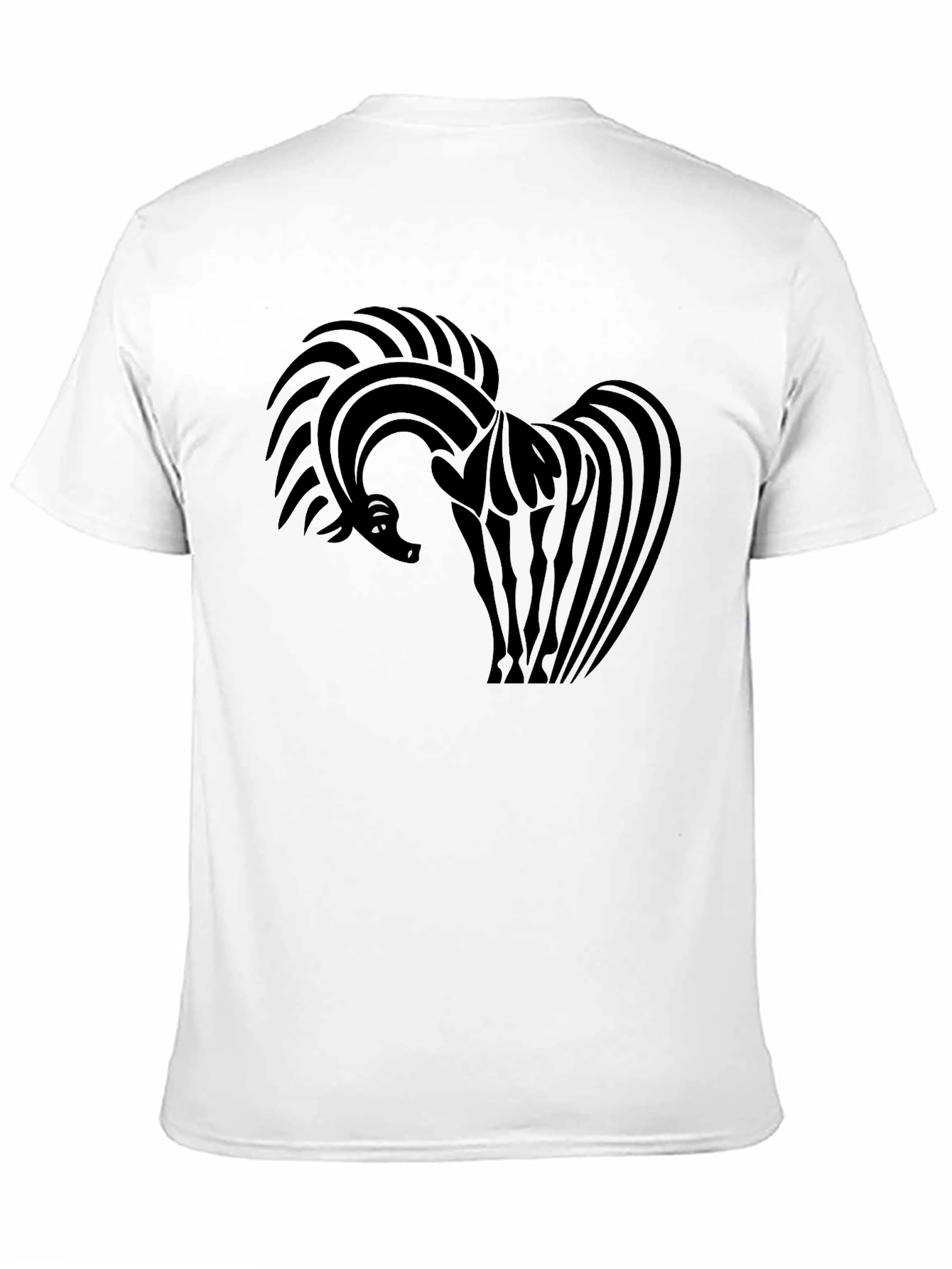 Abstract Horse Graphic Black T-Shirt