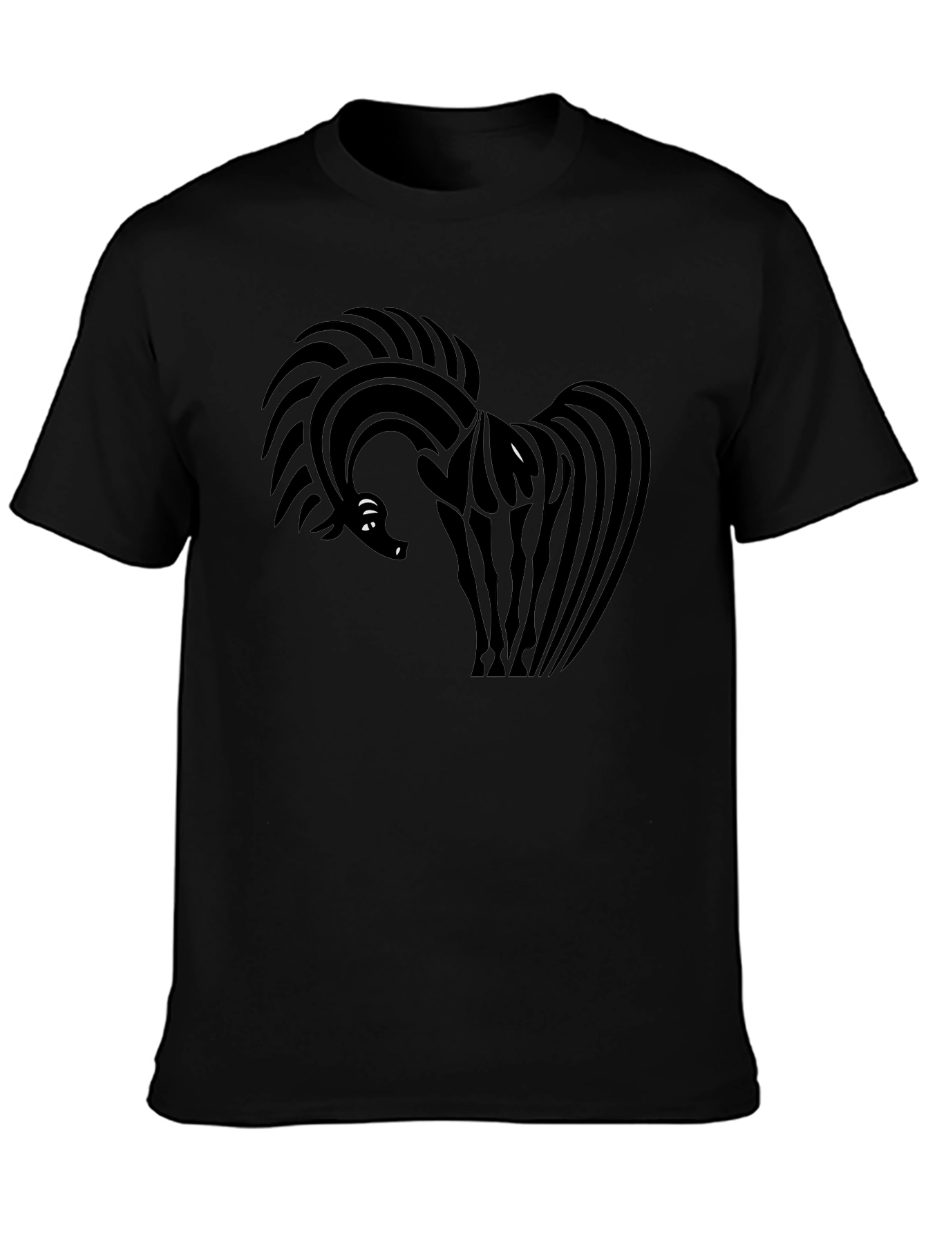 Abstract Horse Graphic Black T-Shirt