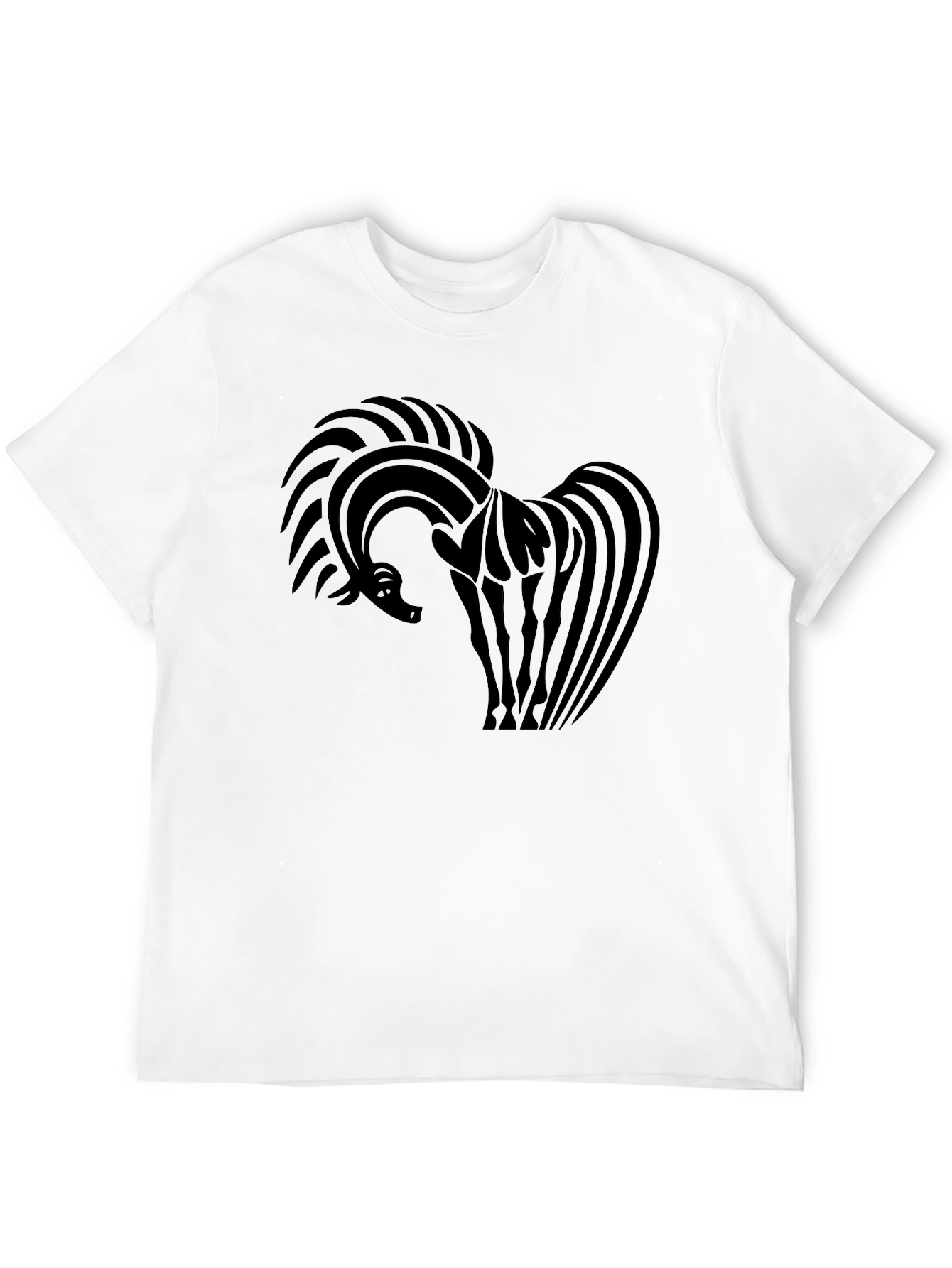 Abstract Horse Graphic Black T-Shirt