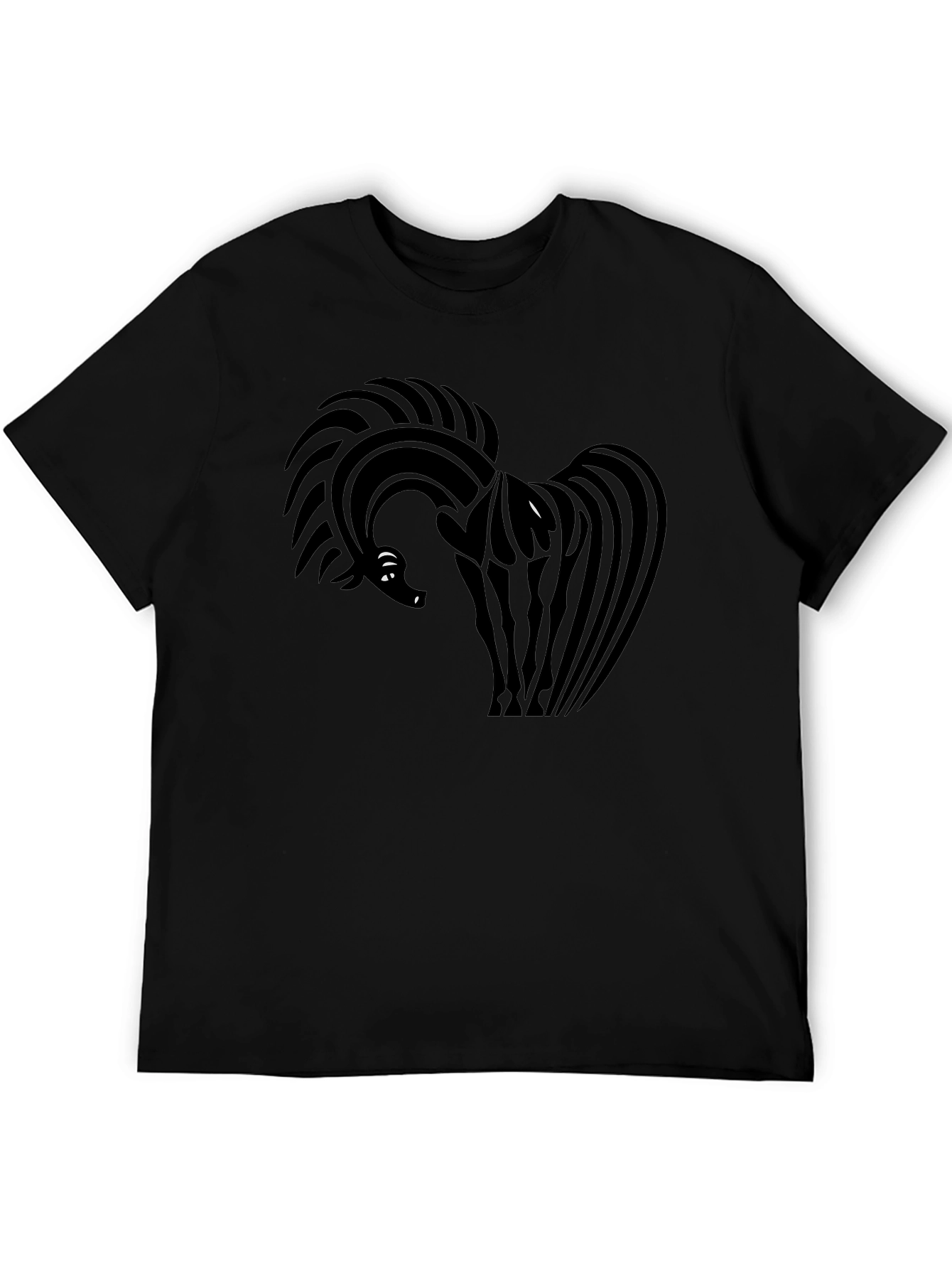 Abstract Horse Graphic Black T-Shirt