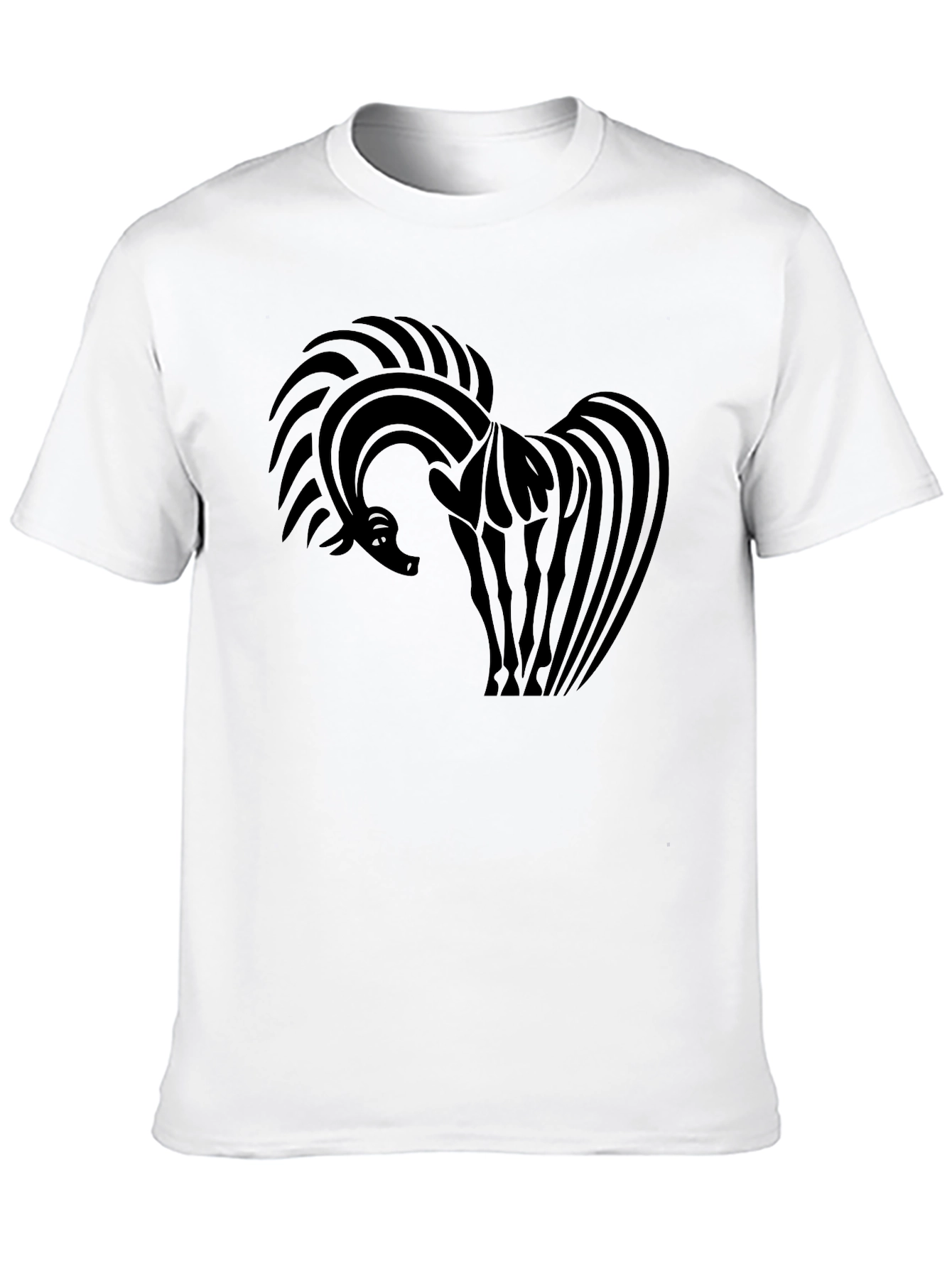 Abstract Horse Graphic Black T-Shirt