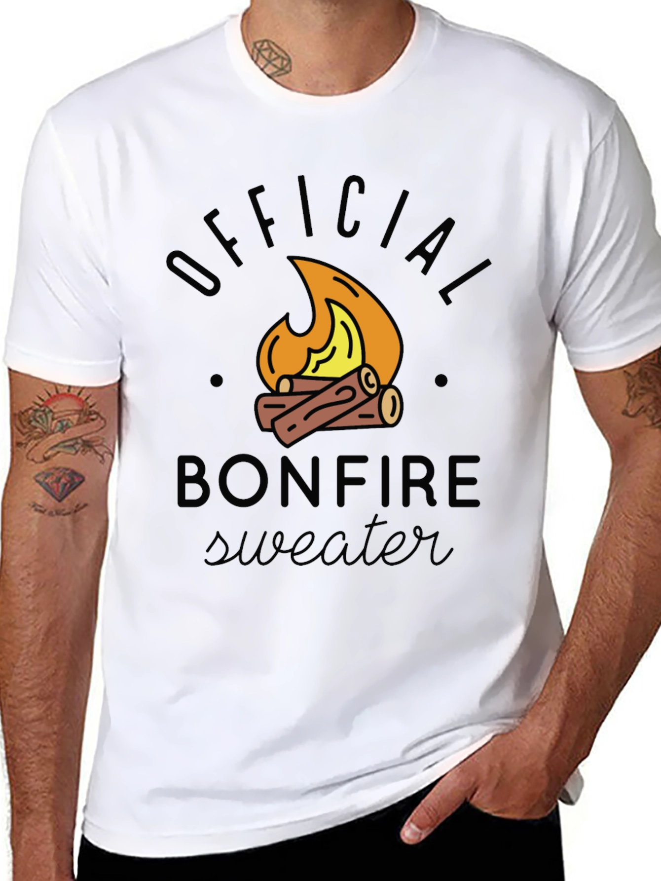Bonfire Sweater Graphic T-Shirt - Perfect for Campfires