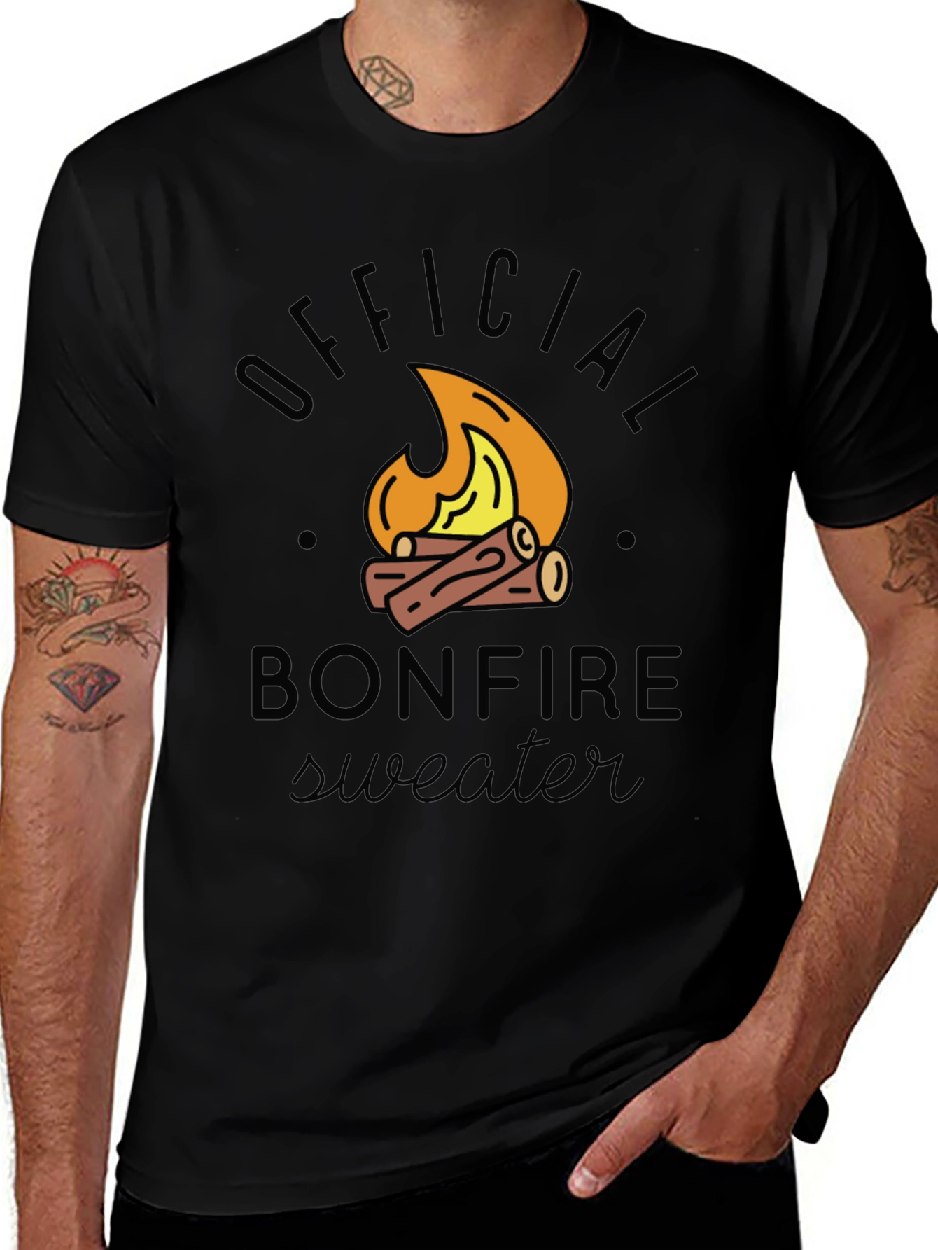 Bonfire Sweater Graphic T-Shirt - Perfect for Campfires