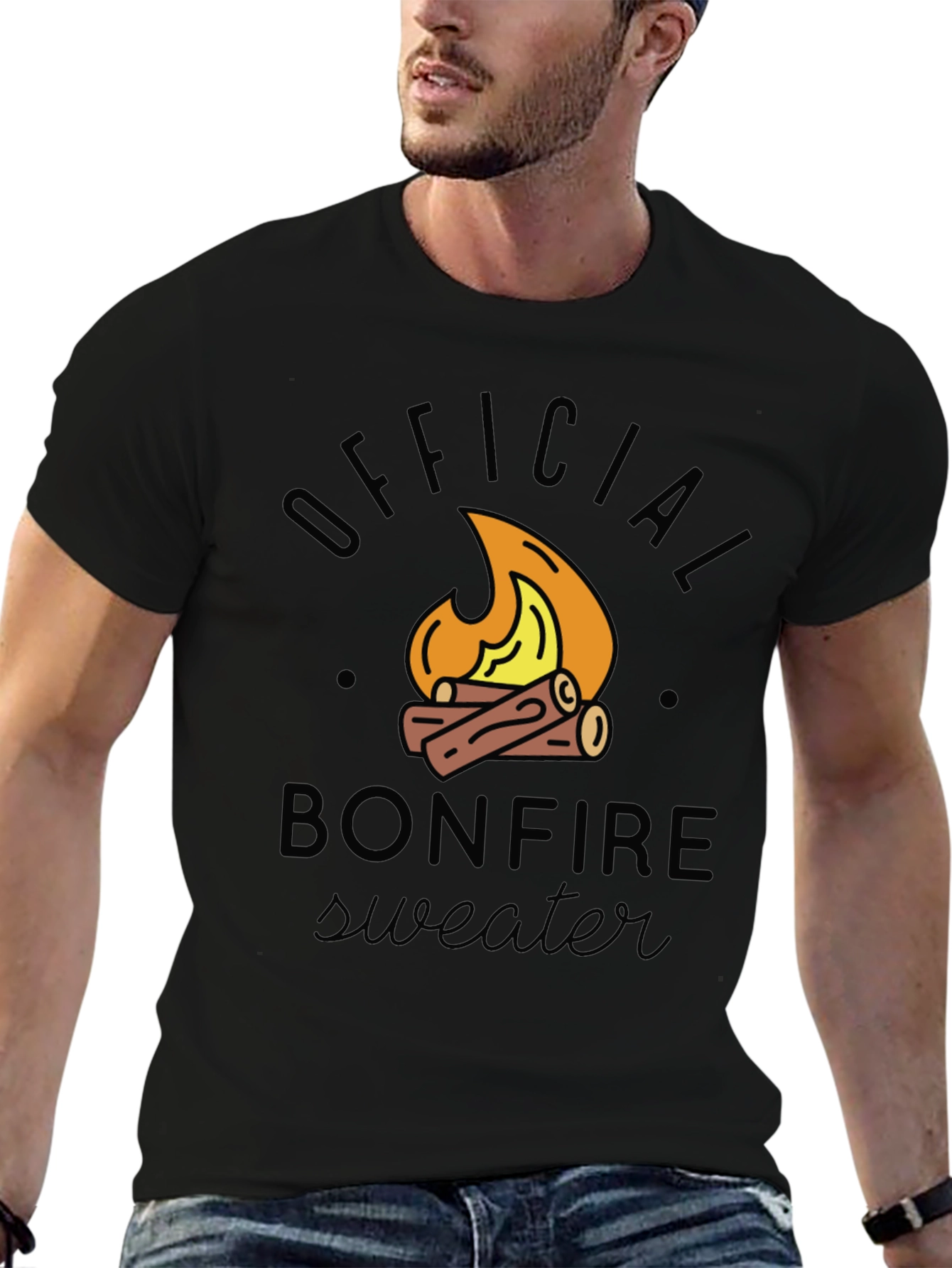 Bonfire Sweater Graphic T-Shirt - Perfect for Campfires
