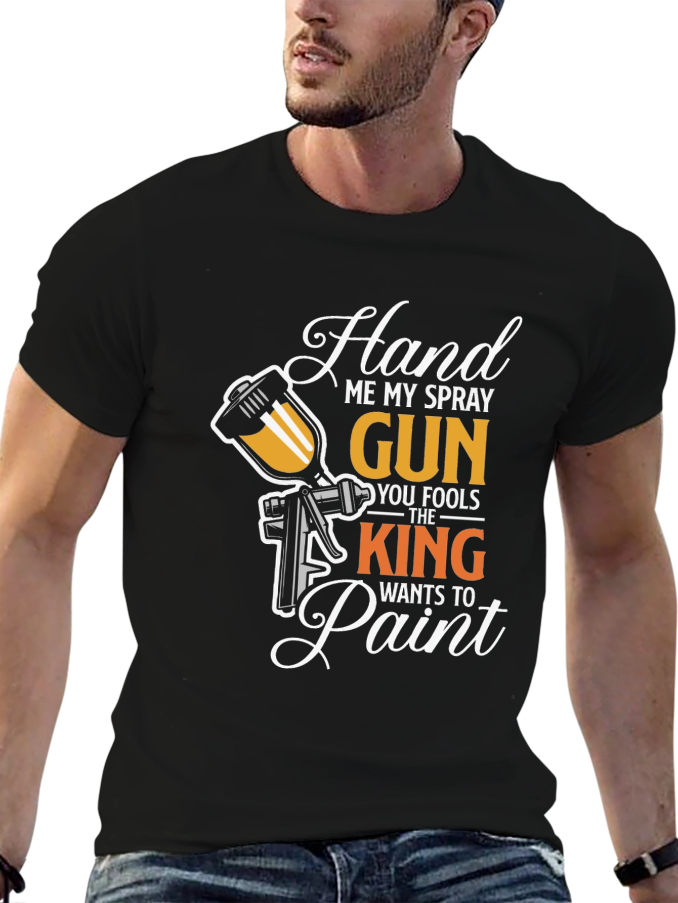 Hand Me My Spray Gun Black T-Shirt
