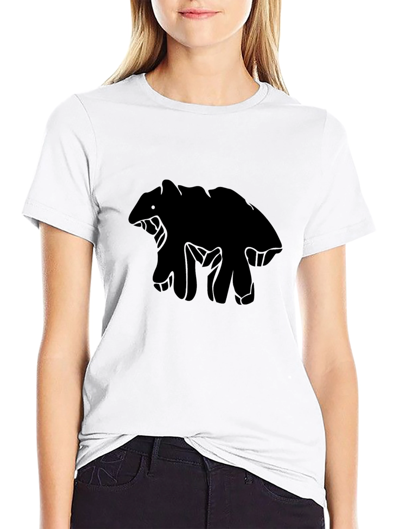 Black Bear Silhouette Tee - Mens Casual Crew Neck