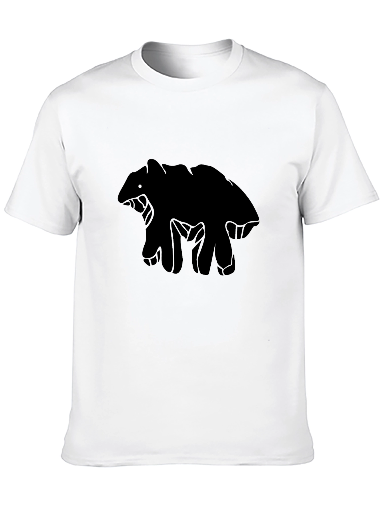 Black Bear Silhouette Tee - Mens Casual Crew Neck