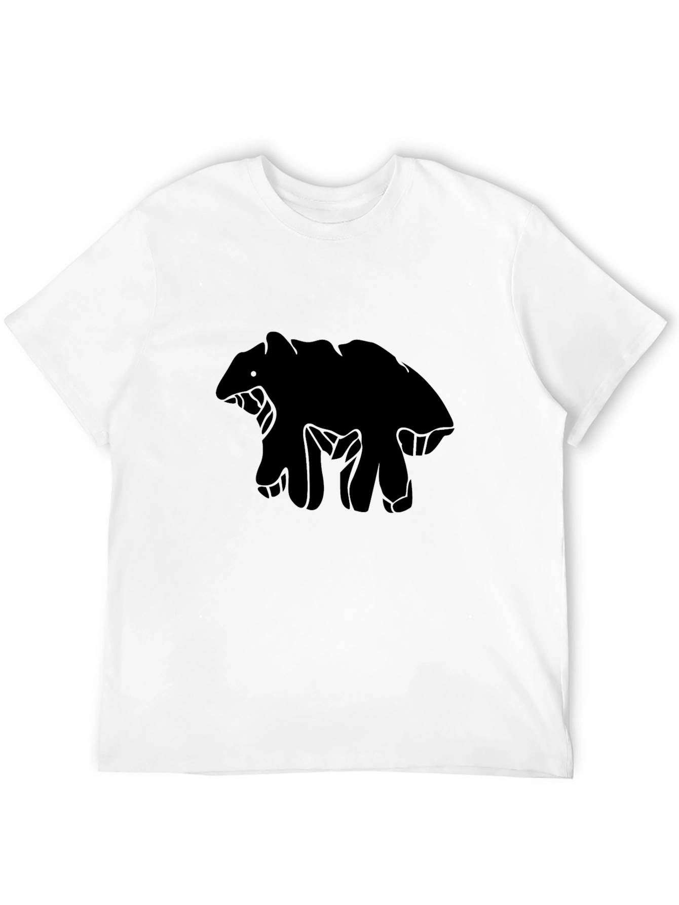 Black Bear Silhouette Tee - Mens Casual Crew Neck