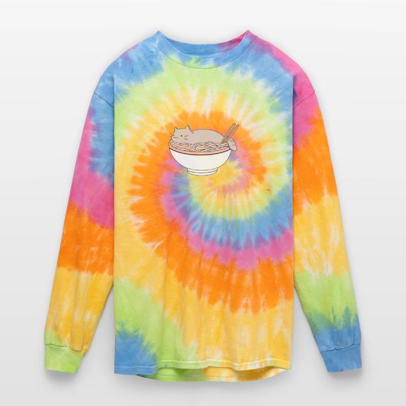 Whimsical Cat Napping in Ramen Bowl