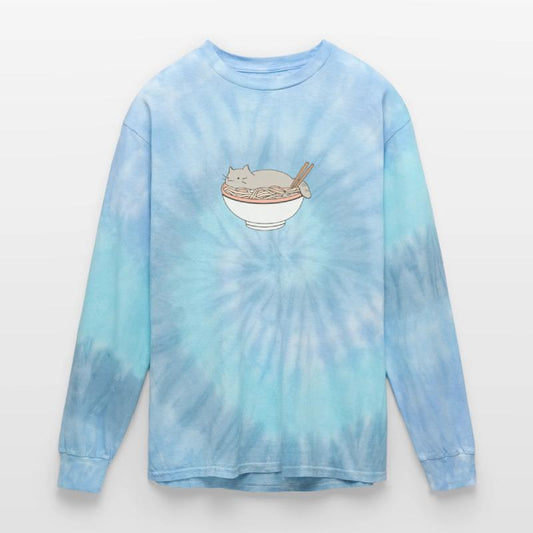 Whimsical Cat Napping in Ramen Bowl