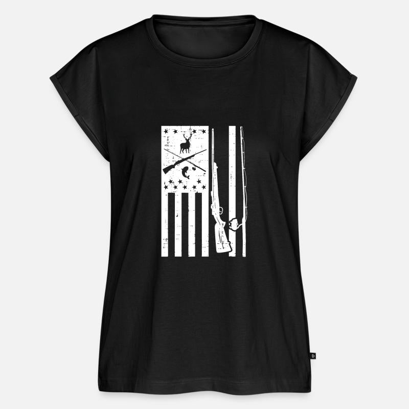 White US Flag Rifle Fishing Rod Fish Deer Hunting