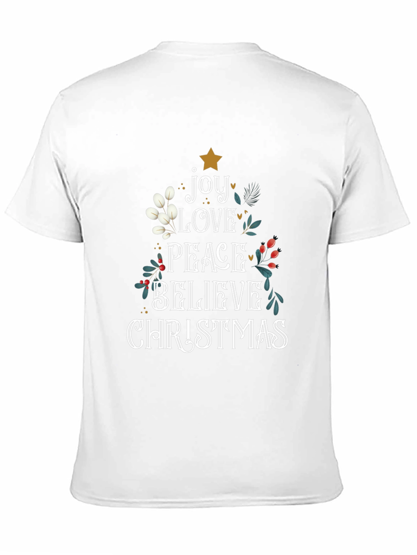 Christmas Joy Love Peace Believe Graphic Tee