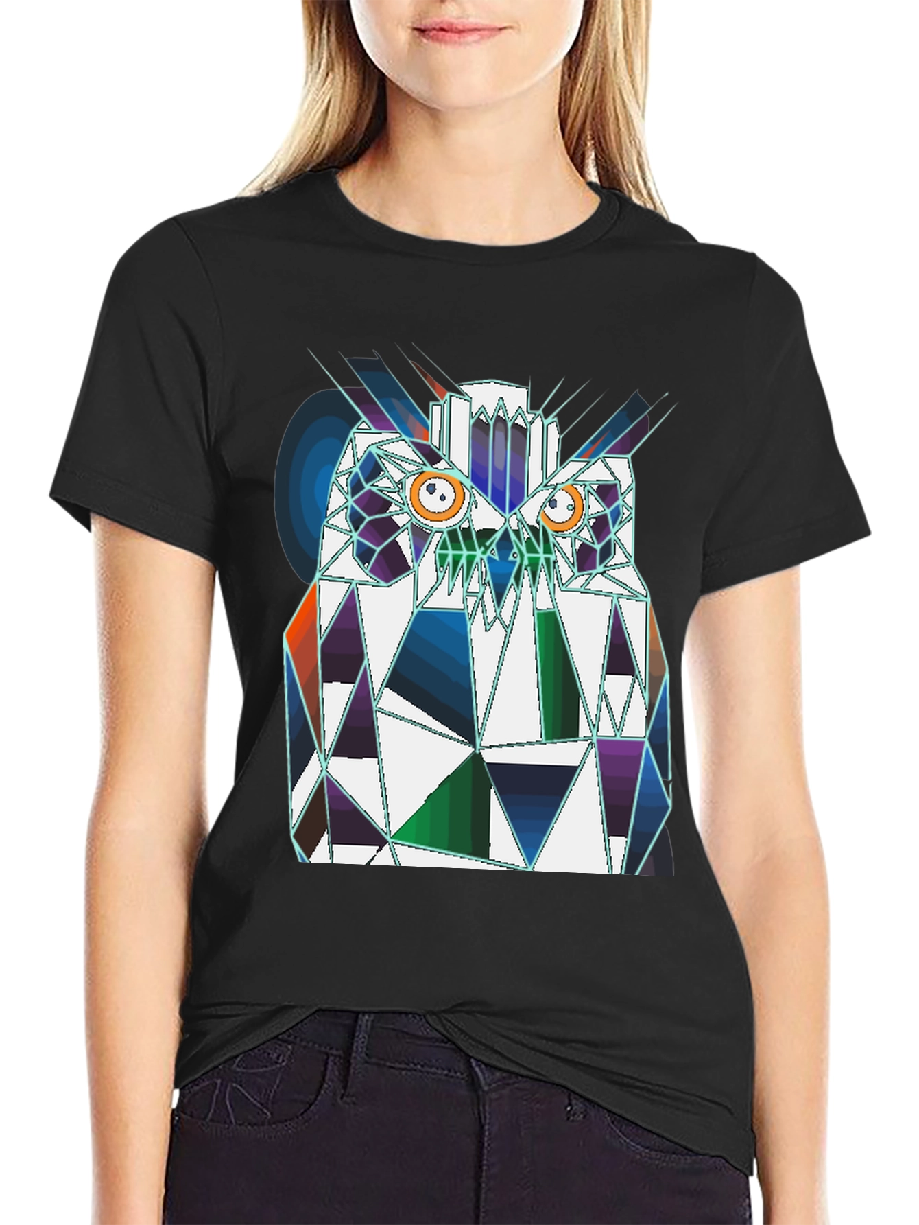 Geometric Owl T-Shirt - Modern Graphic Tee