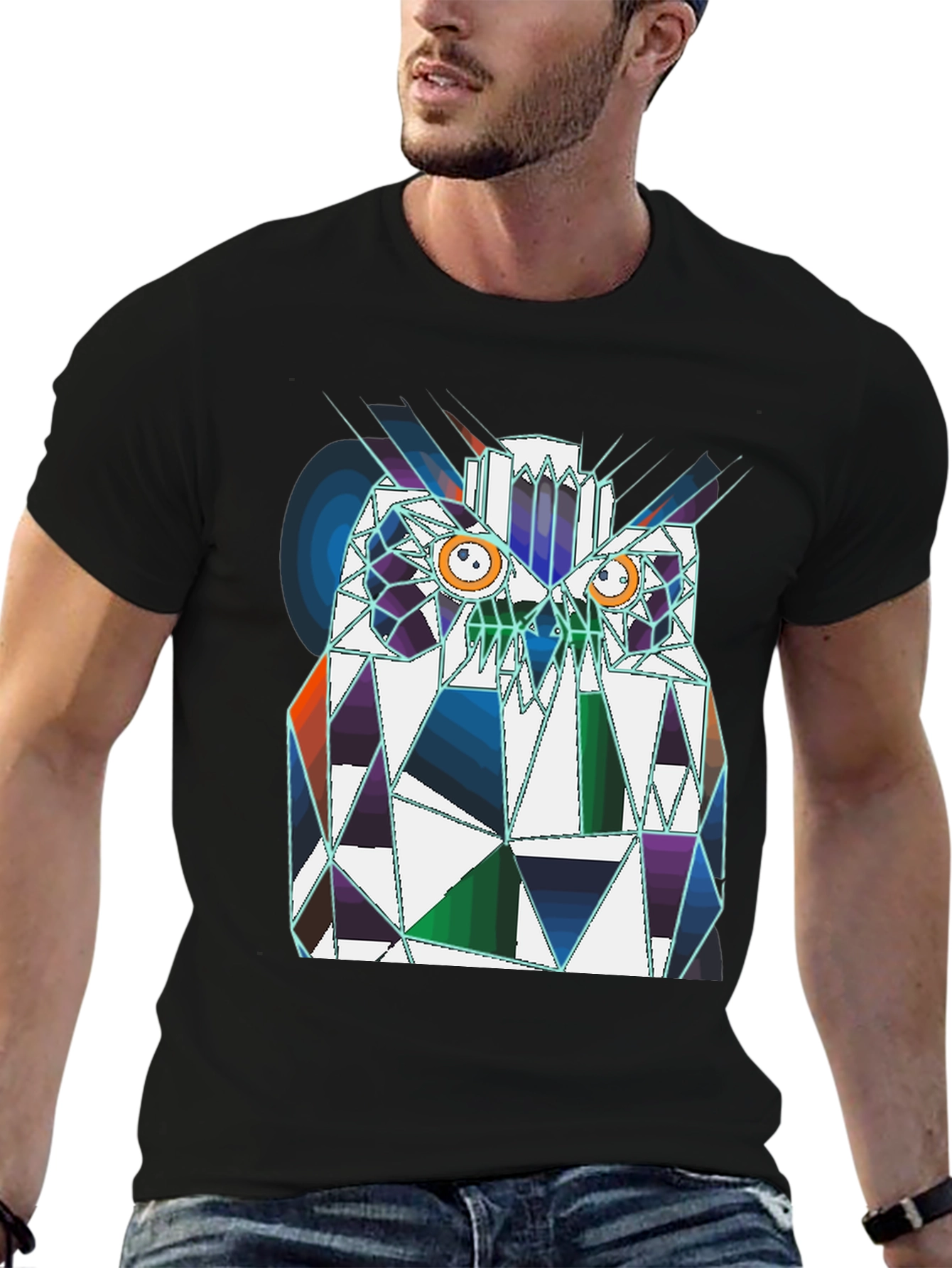 Geometric Owl T-Shirt - Modern Graphic Tee