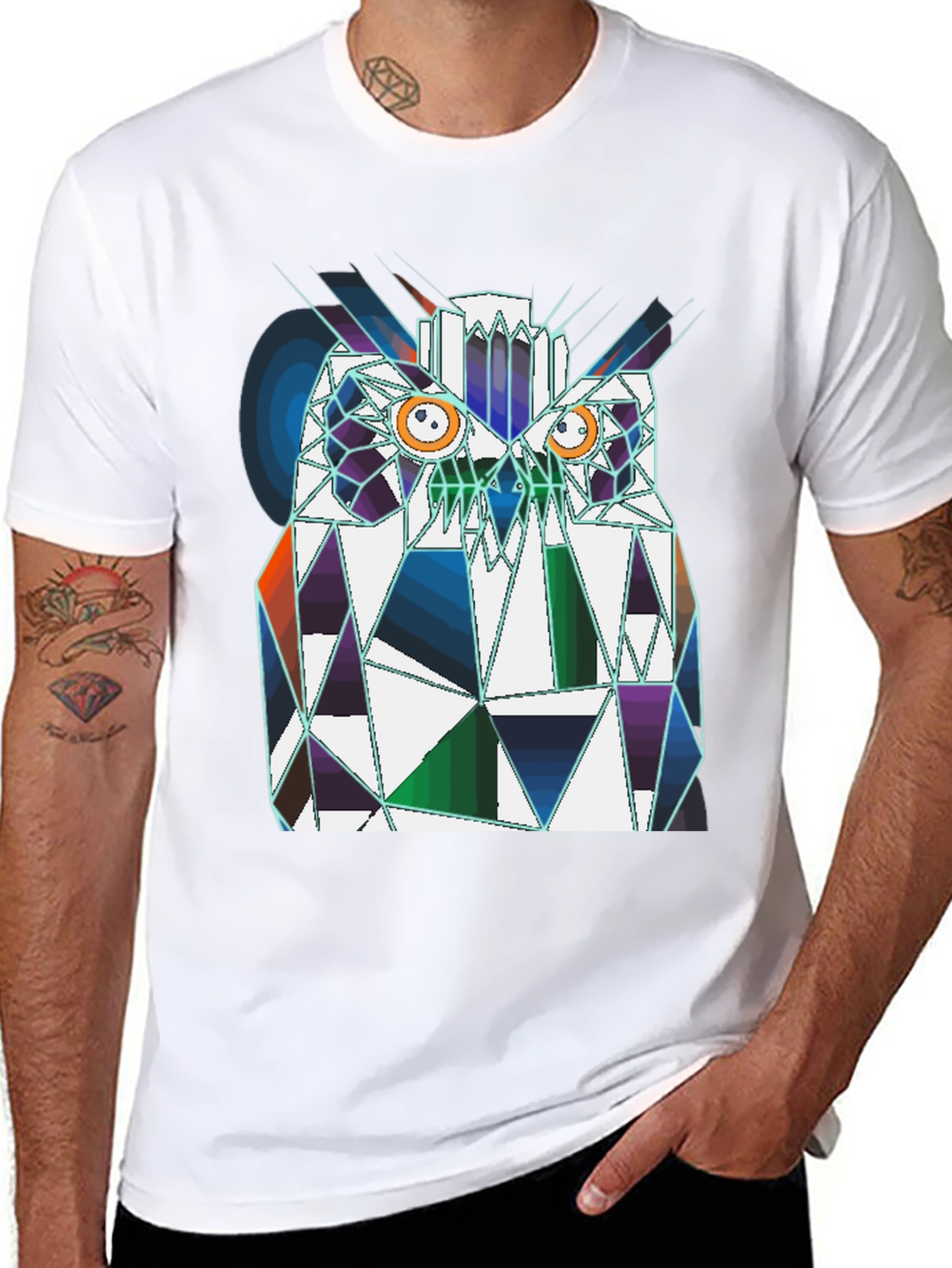 Geometric Owl T-Shirt - Modern Graphic Tee