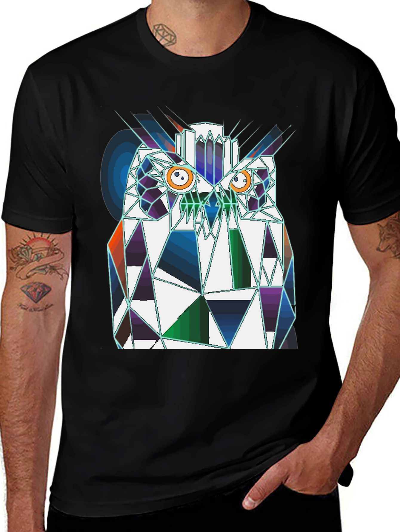 Geometric Owl T-Shirt - Modern Graphic Tee
