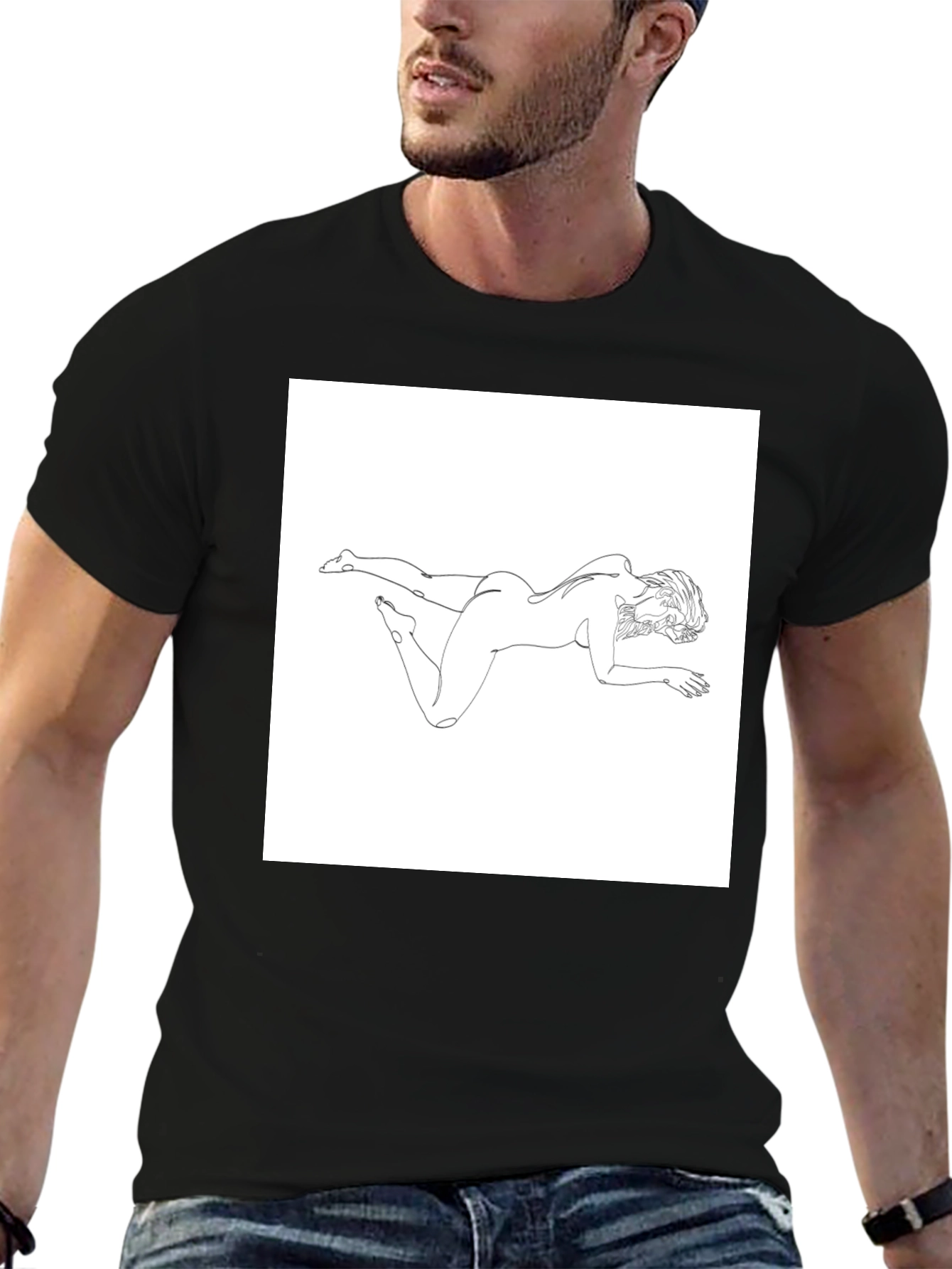 Abstract Woman Line Art Graphic Tee
