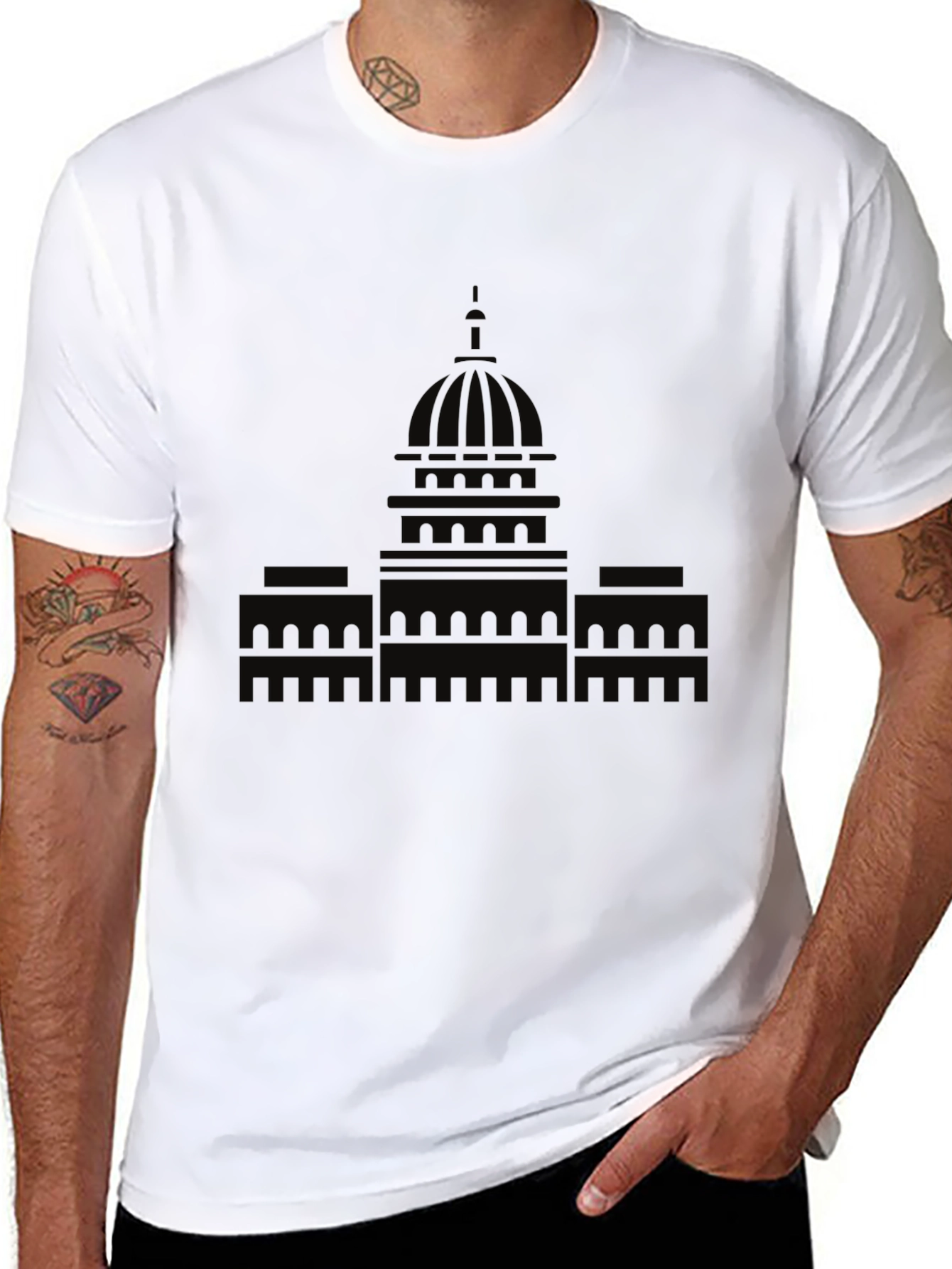 Capitol Building Graphic Tee - Black