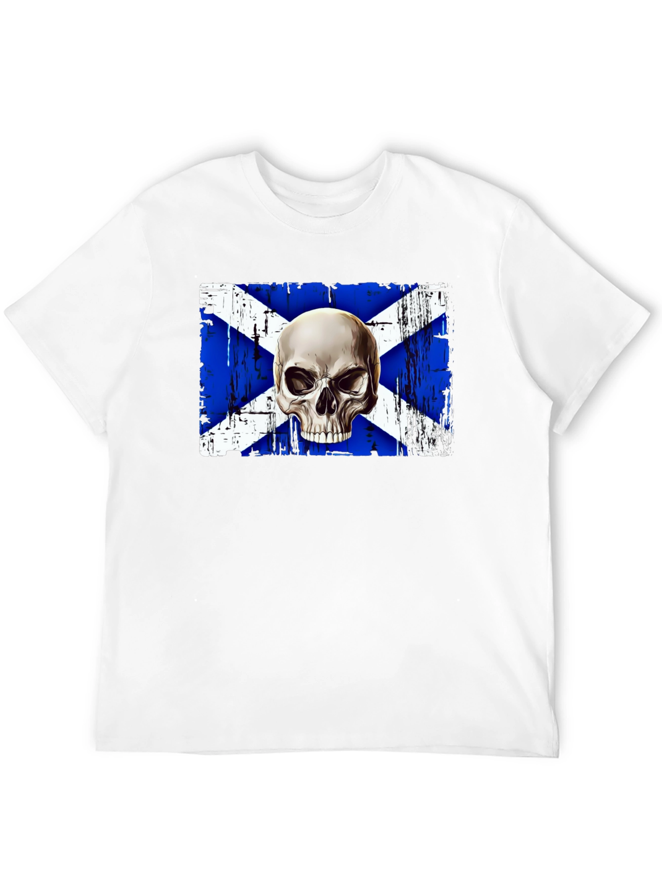 Scottish Flag Skull Graphic Tee - Black