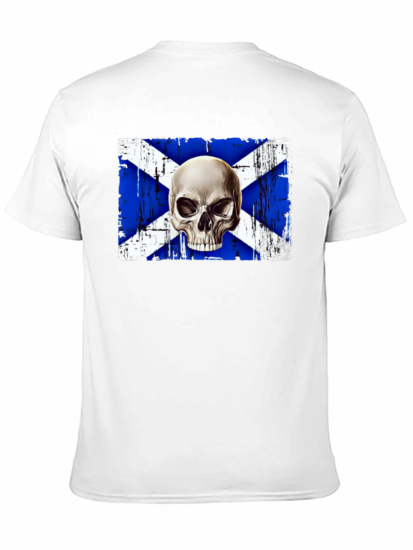 Scottish Flag Skull Graphic Tee - Black