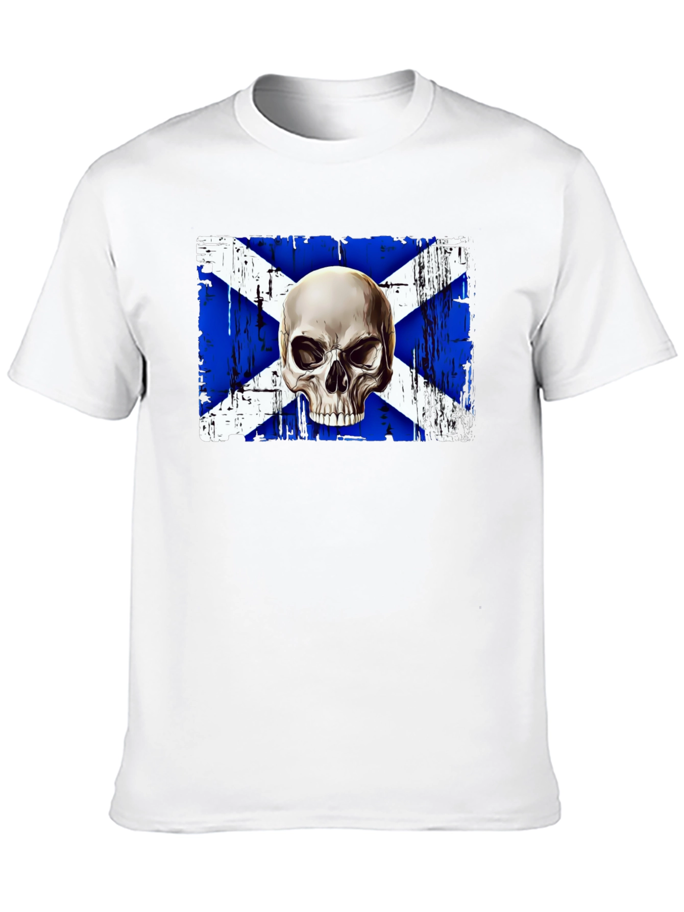 Scottish Flag Skull Graphic Tee - Black