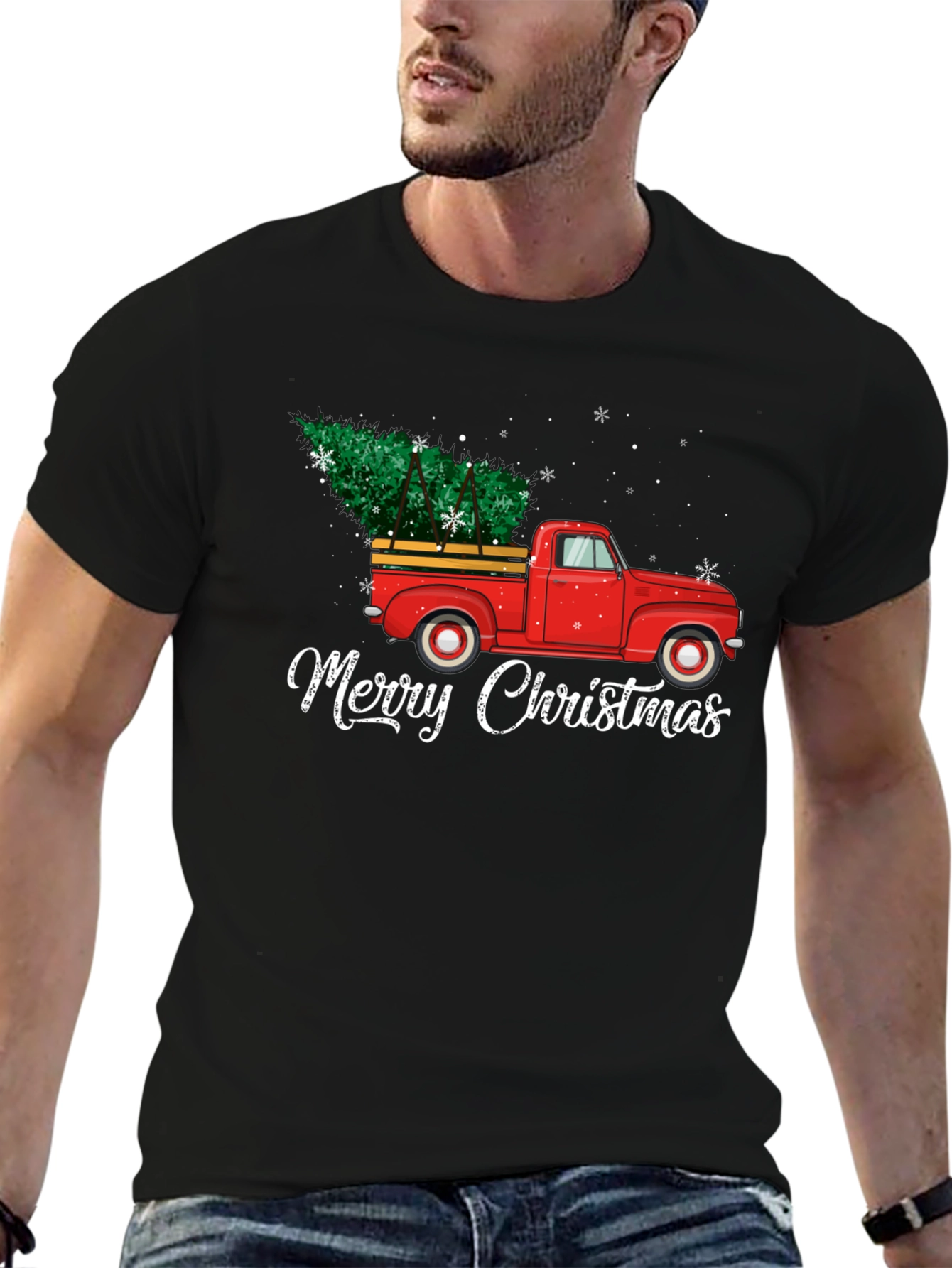 Merry Christmas Truck Graphic Tee