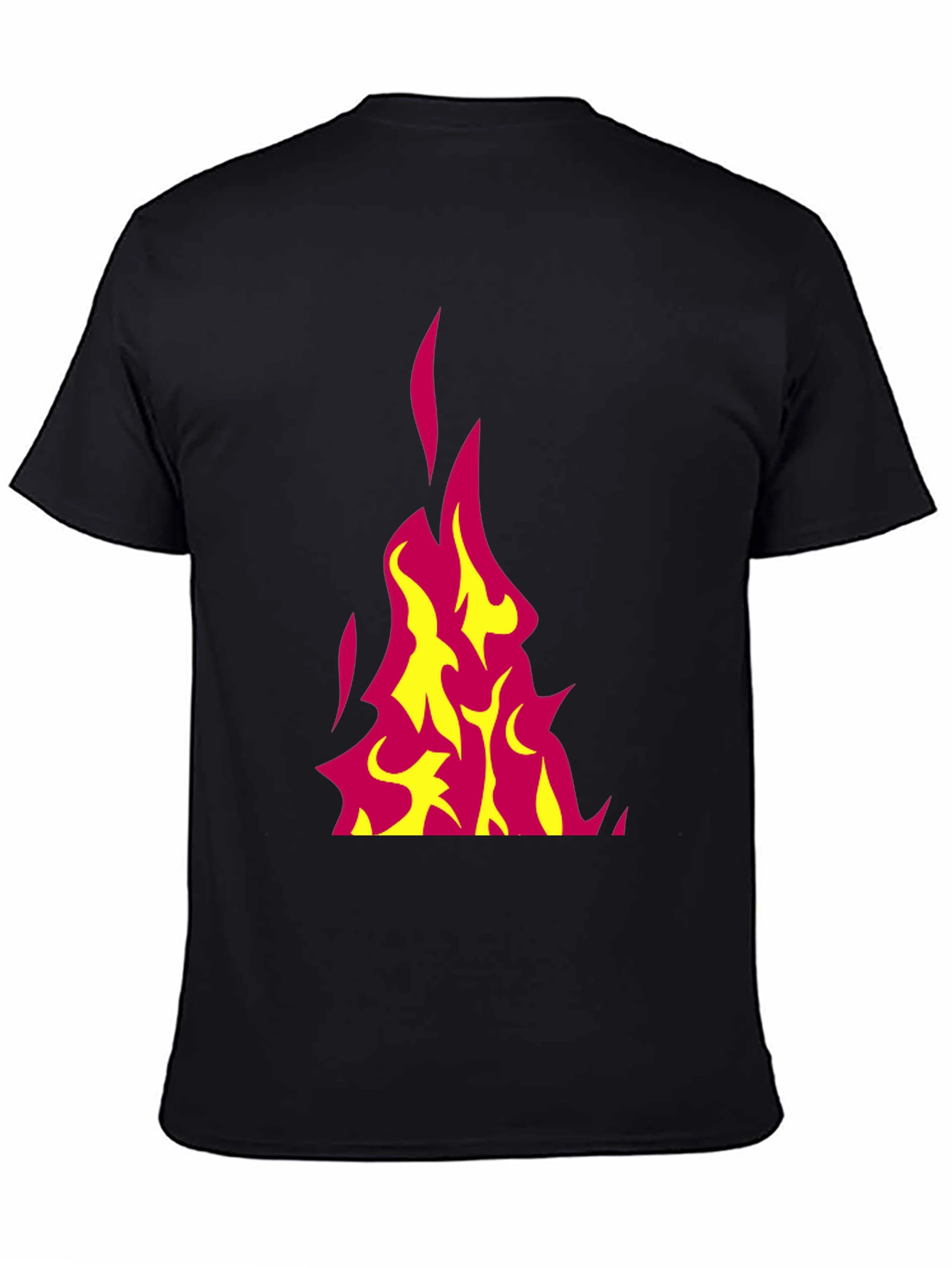 Flaming Hot Graphic Tee - Black Cotton T-Shirt