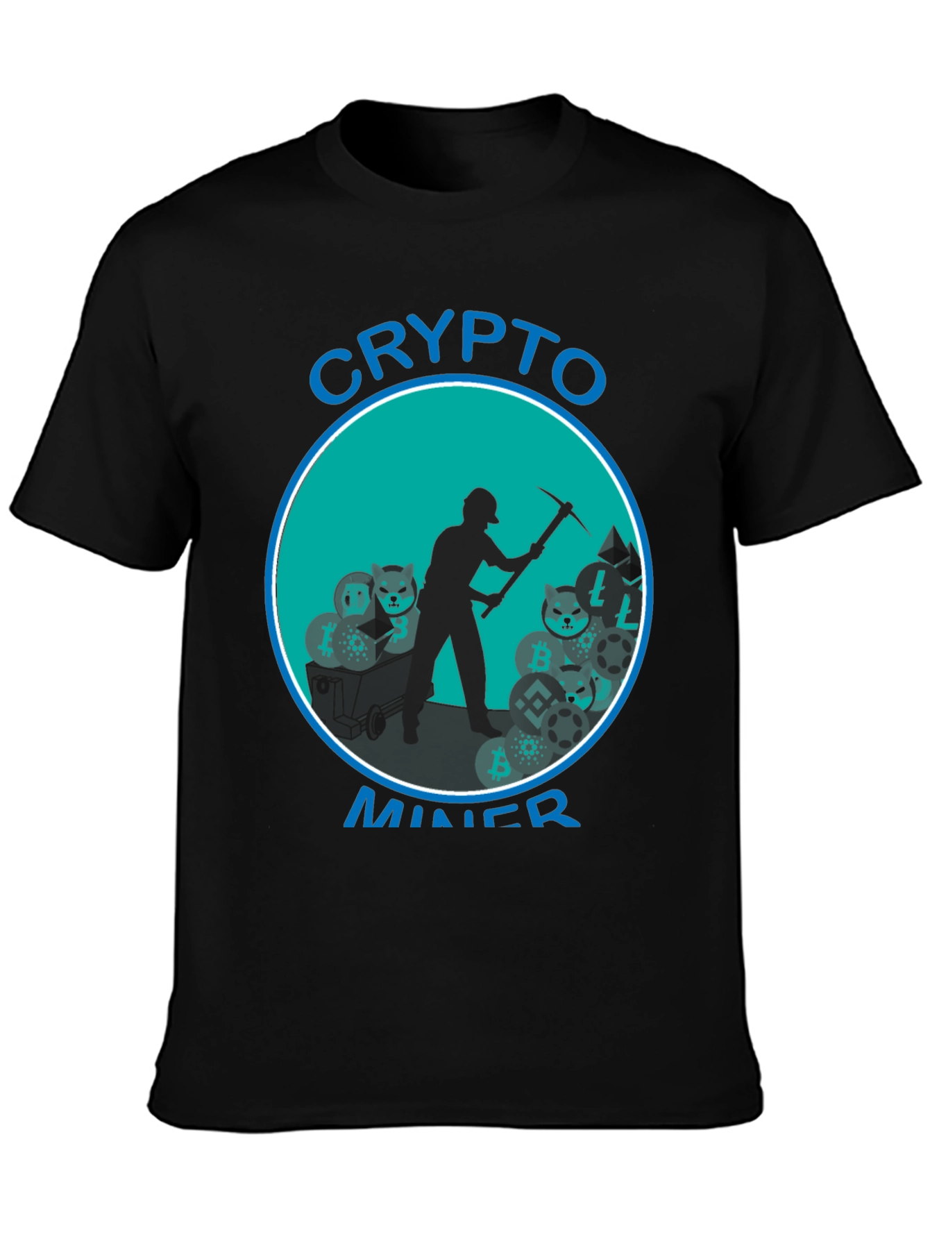 Crypto Miner T-Shirt - Black Cotton Blend