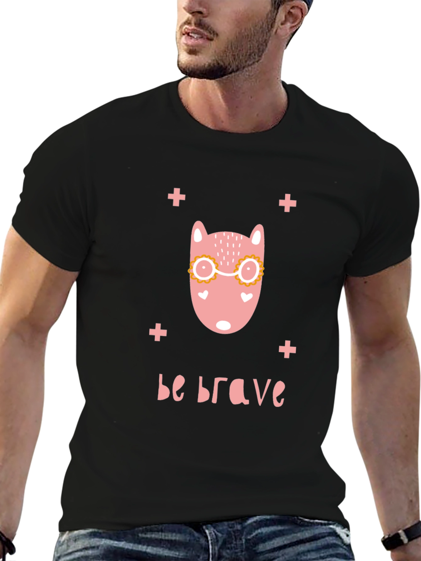 Be Brave Graphic T-Shirt - Cute Animal Design